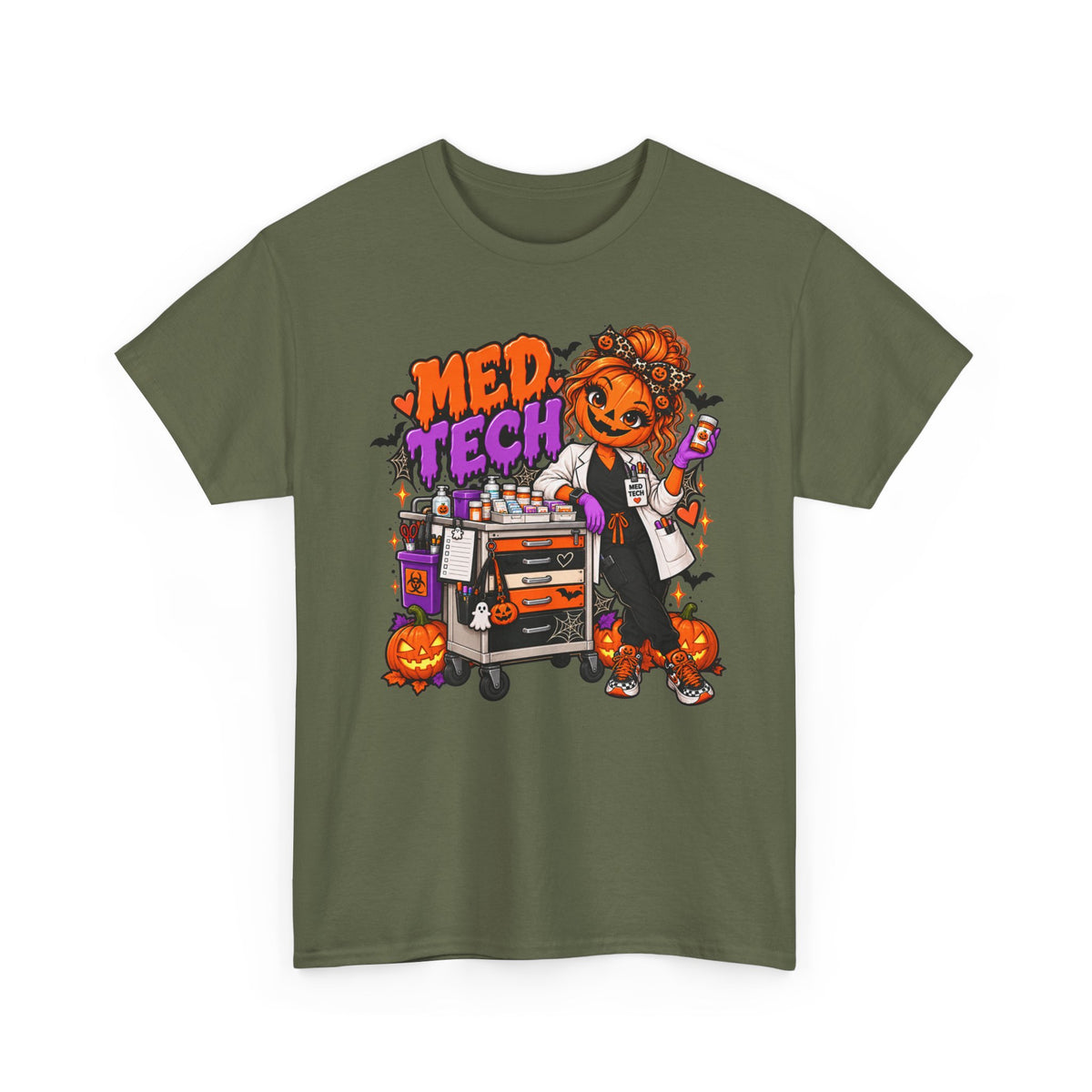 Med Tech Halloween T-Shirt — Cute Medical Technician Pumpkin Nurse Tee
