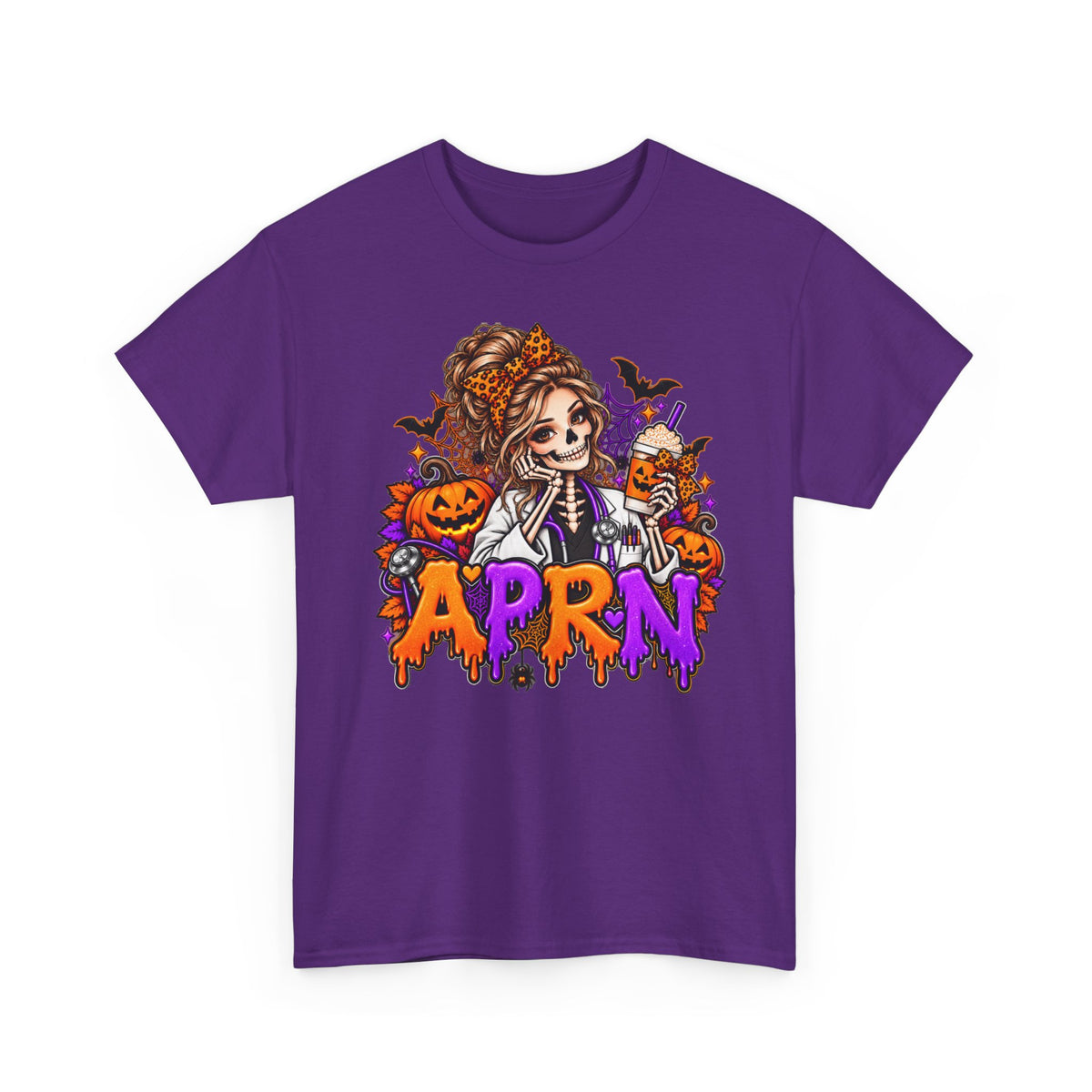 APRN Halloween Nurse Tee — Cute Spooky Pumpkin Skeleton Medical Shirt