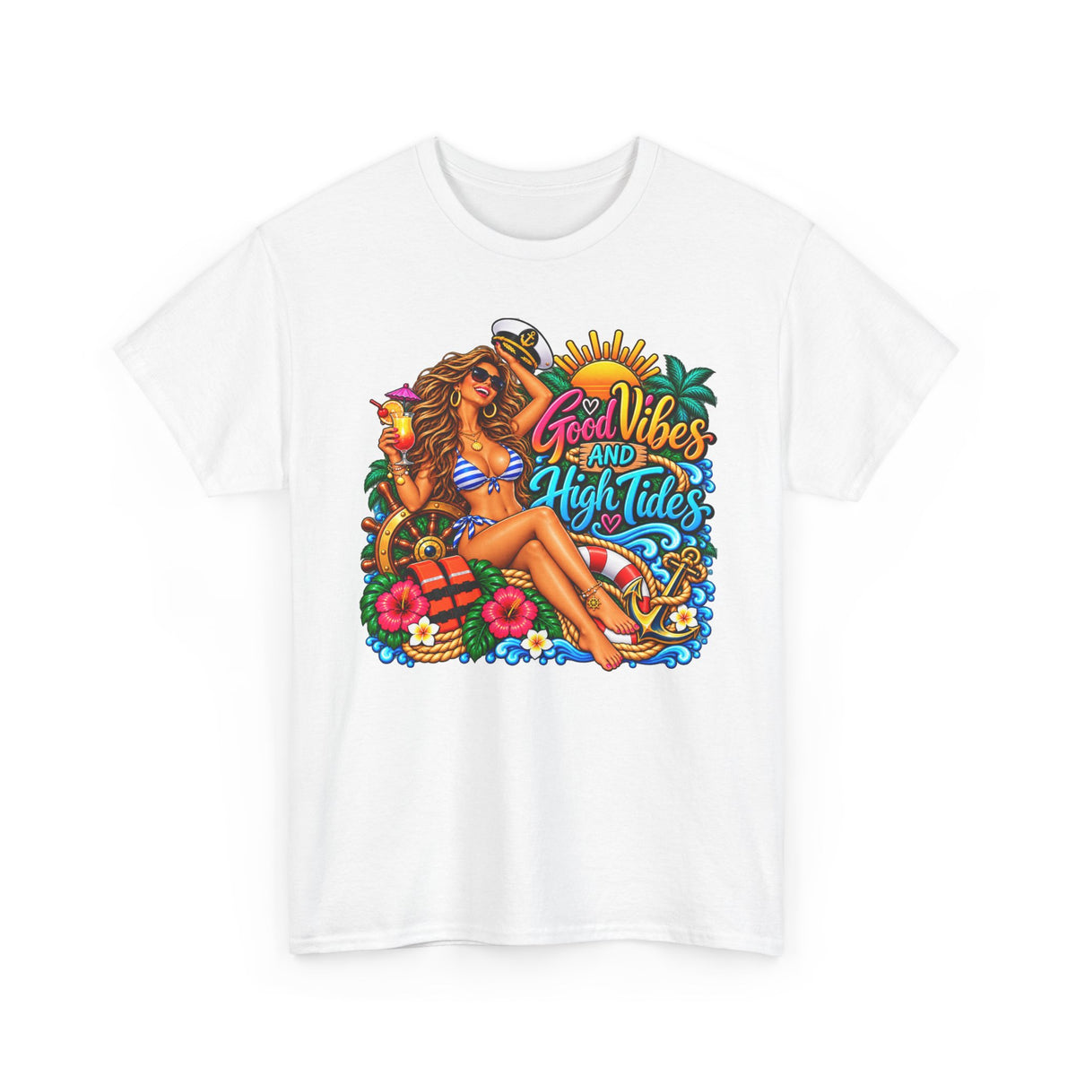 Good Vibes and High Tides Beach T-Shirt