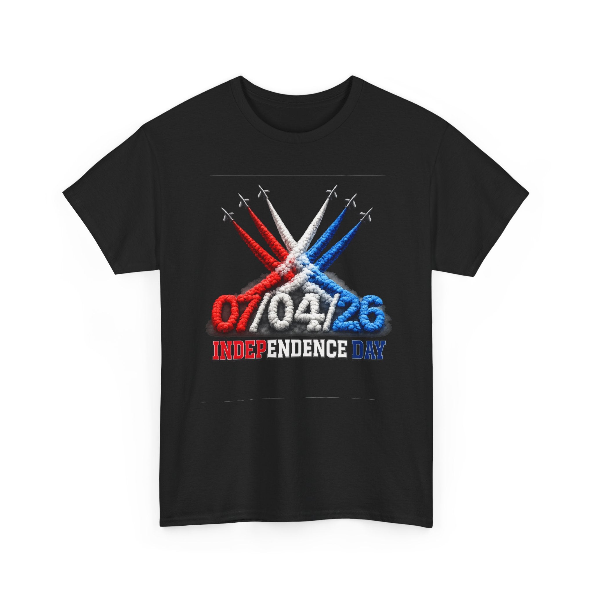 Independence Day Jet Flyover T-Shirt — 07/04/26 Patriotic Red White Blue Tee