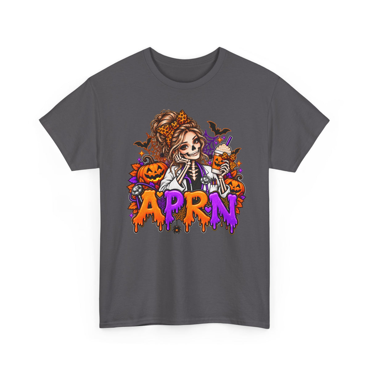 APRN Halloween Nurse Tee — Cute Spooky Pumpkin Skeleton Medical Shirt