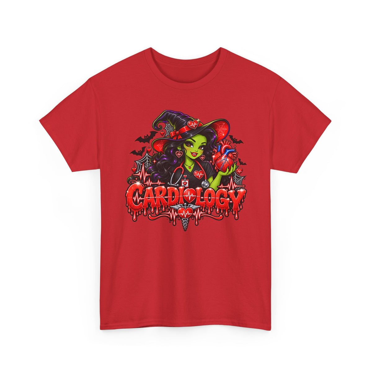 Cardiology Witch T-Shirt — Halloween Medical Humor Tee