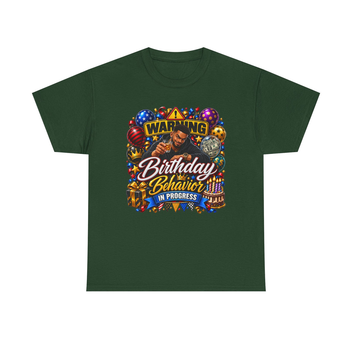 Birthday Behavior Tee — "Warning: Birthday Behavior in Progress" Party T‑Shirt
