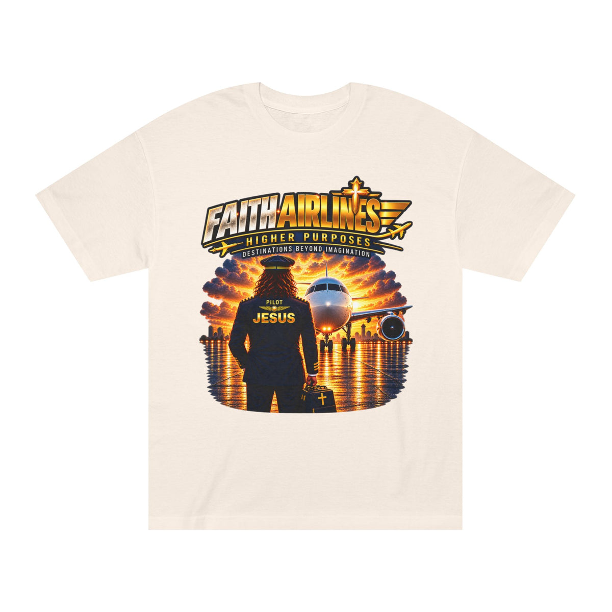 Faith Airlines T‑Shirt — "Higher Purpose" Christian Graphic Tee (You Fly Every Day)