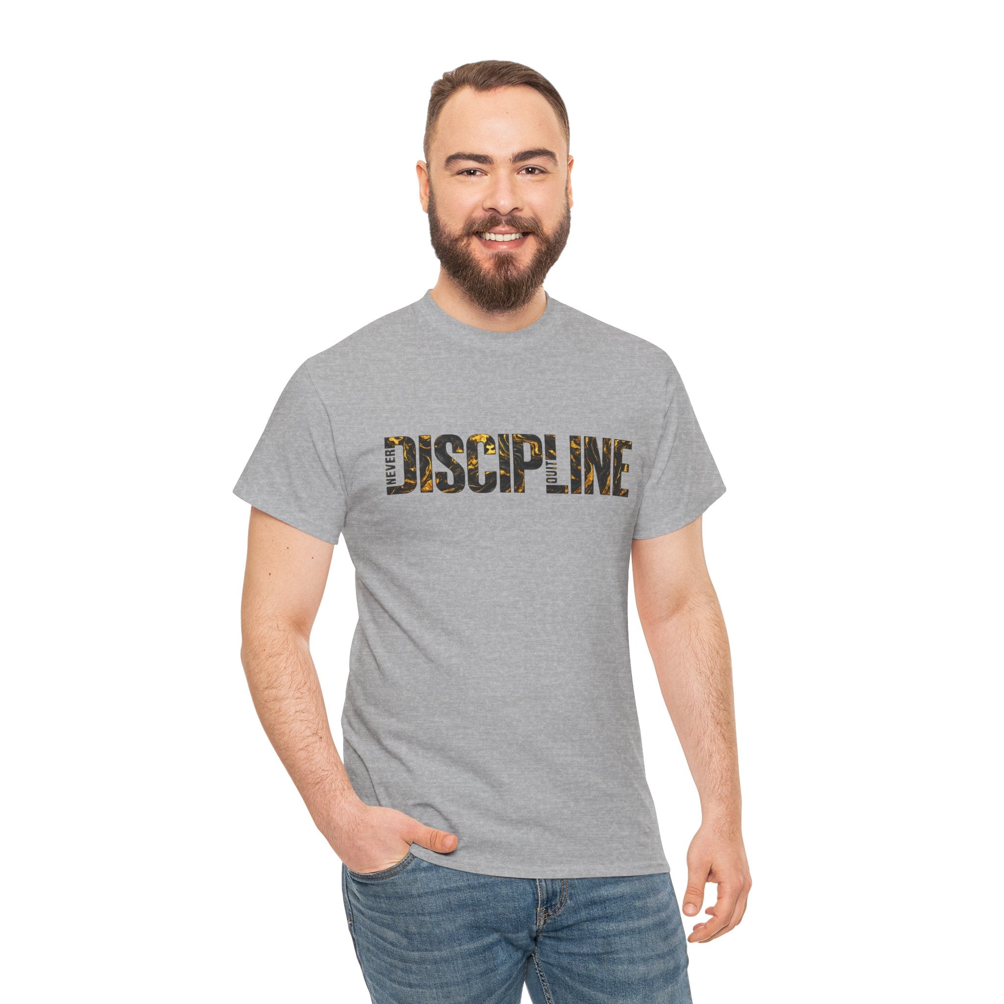 Discipline Graphic Tee — Motivational 'DISCIPLINE' Text Shirt for Gym & Self-Improvement