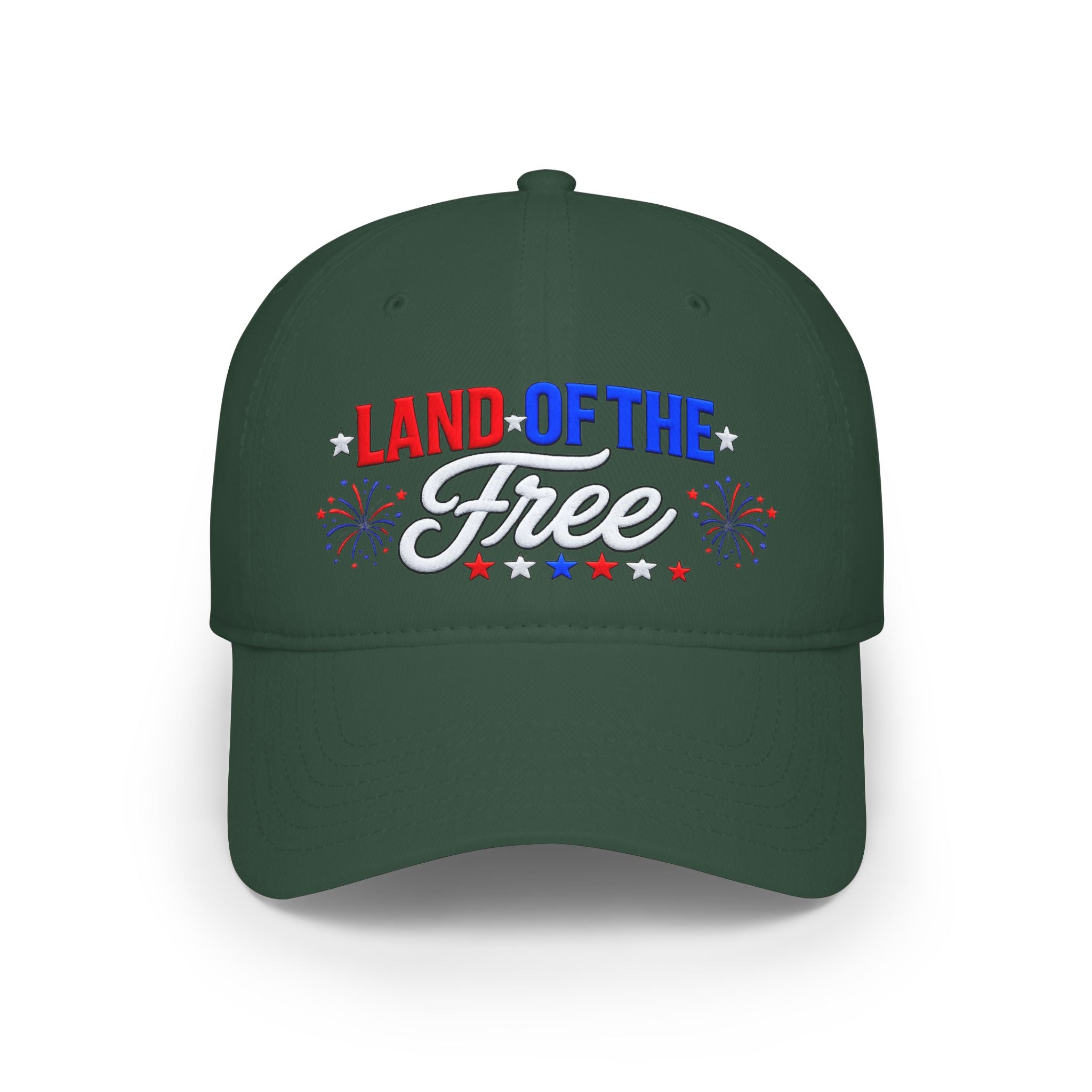 Land of the Free Baseball Cap — Patriotic 4th of July Red Hat