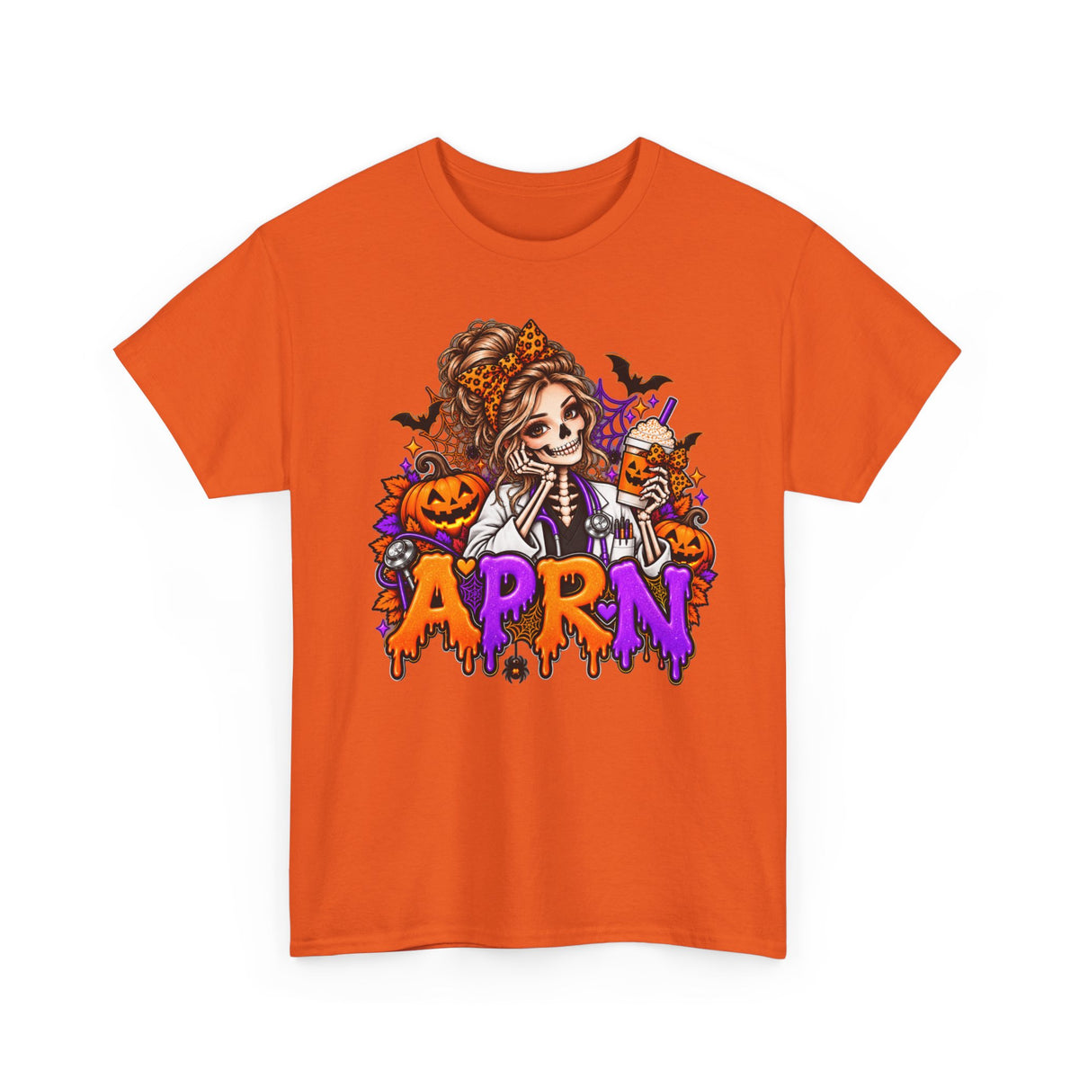 APRN Halloween Nurse Tee — Cute Spooky Pumpkin Skeleton Medical Shirt