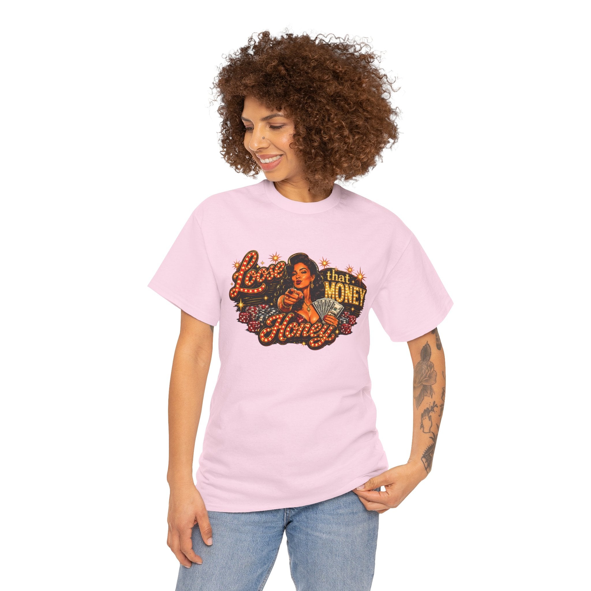 T-Shirt — "Loose That Money Honey" Retro Pinup Graphic Tee