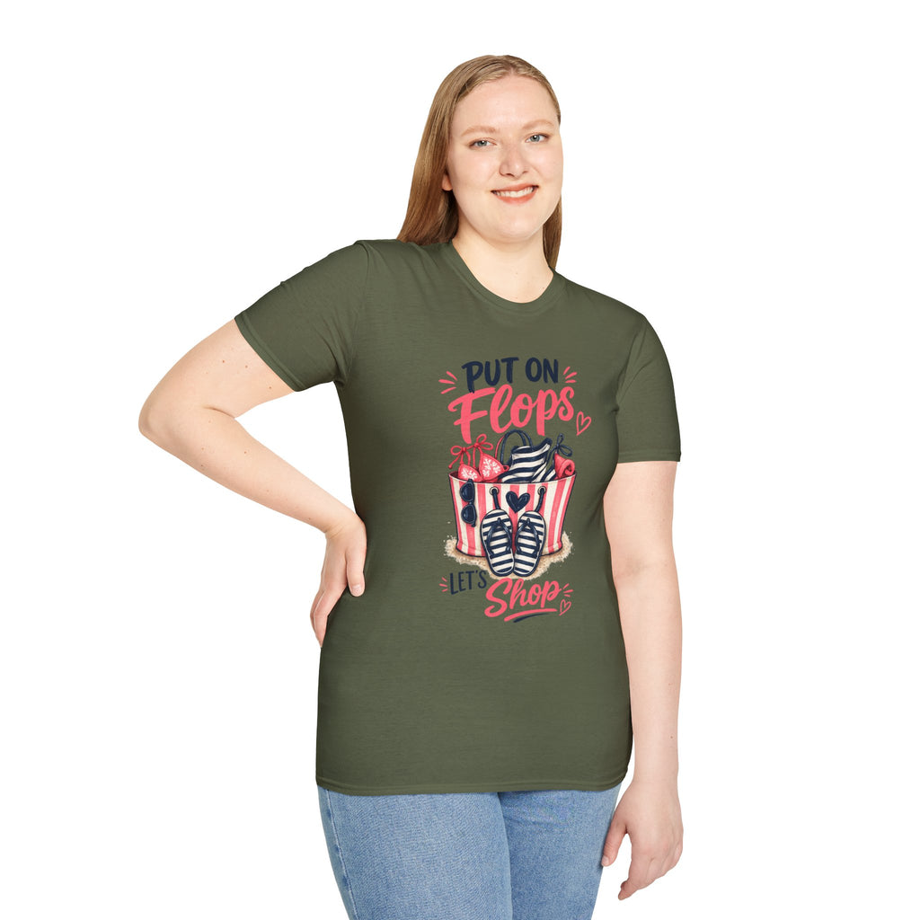 Put On Flops T-Shirt — Cute Shopping Flip-Flop Graphic Tee