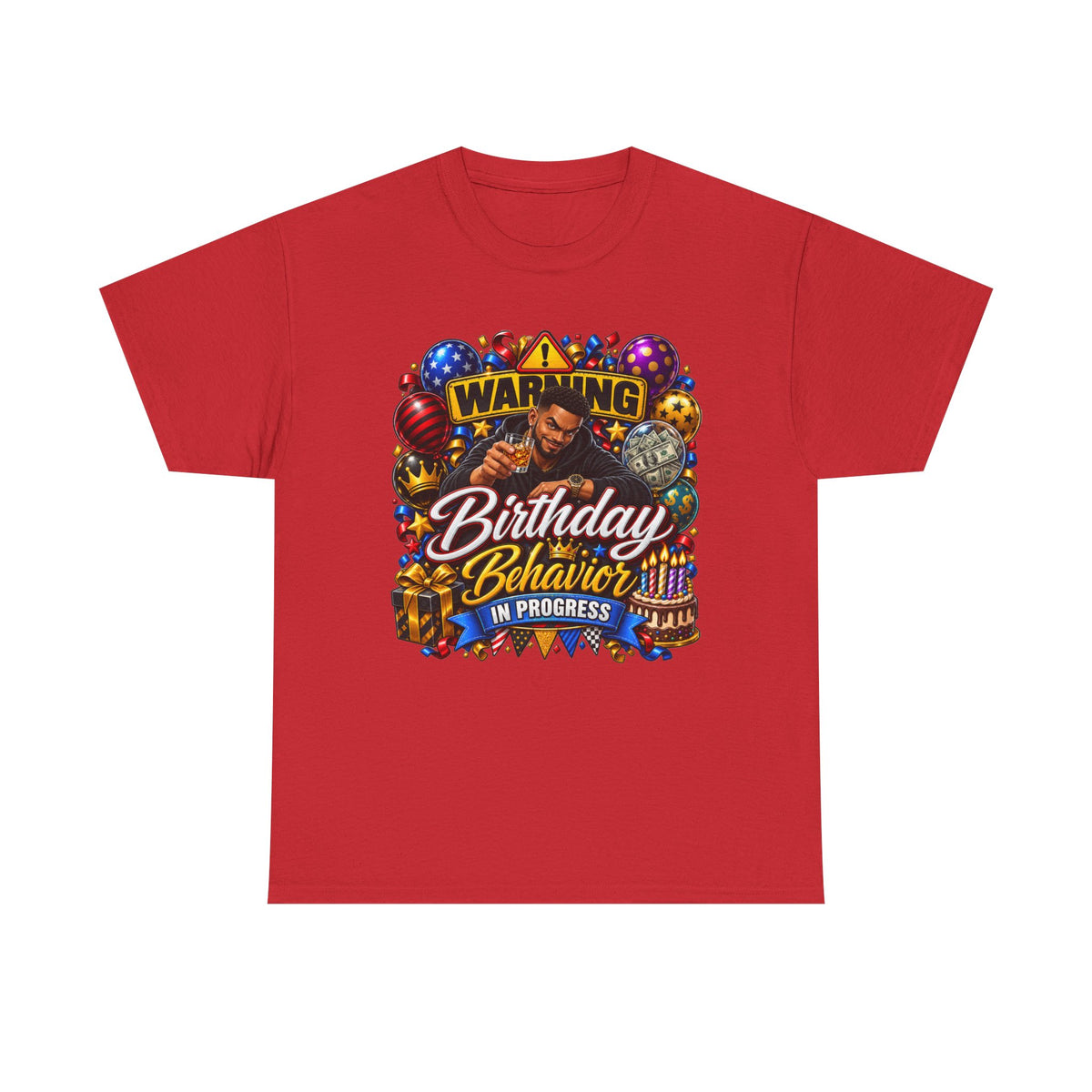 Birthday Behavior Tee — "Warning: Birthday Behavior in Progress" Party T‑Shirt
