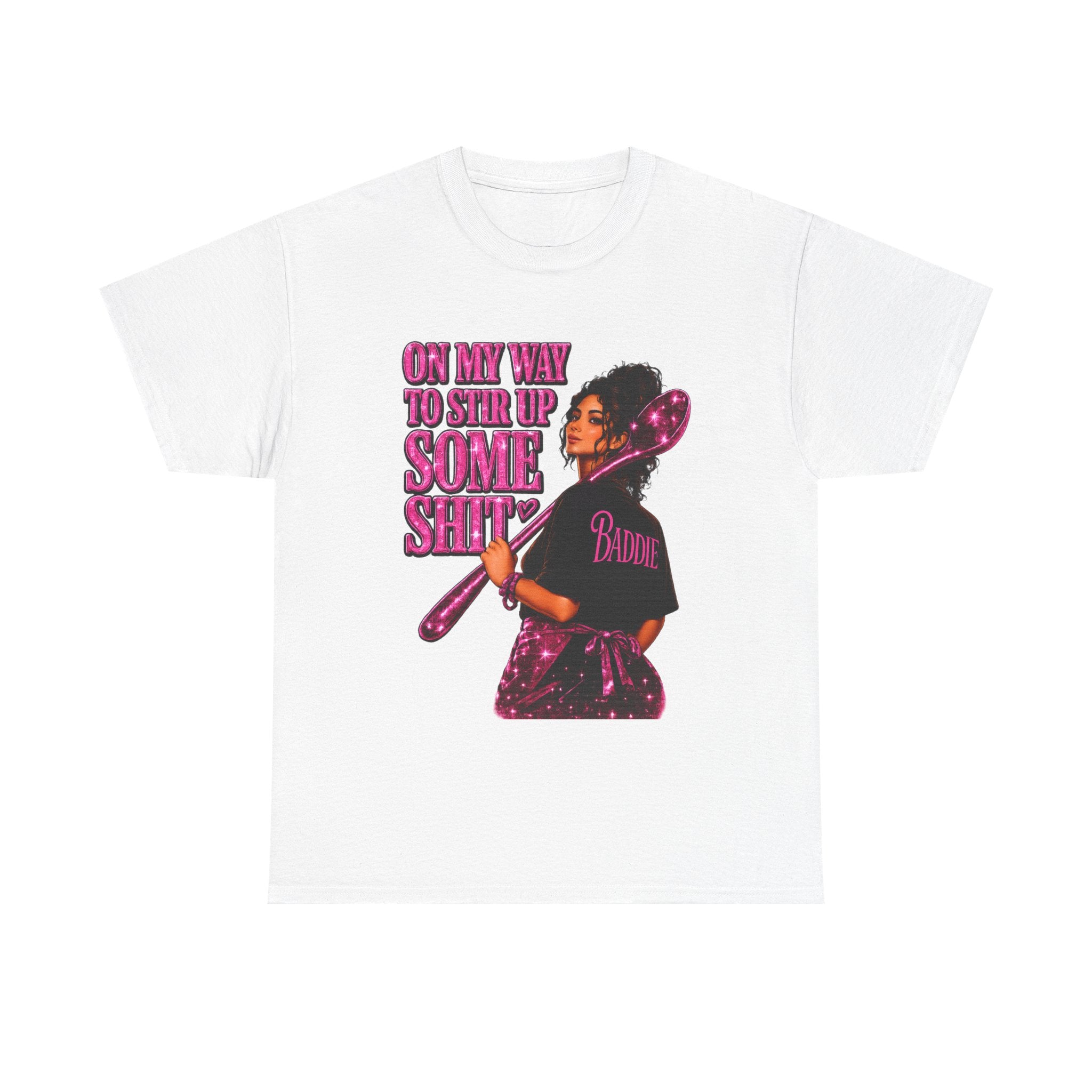 T-Shirt — 'On My Way to Stir Up Some Shit' Retro Baker Graphic Tee