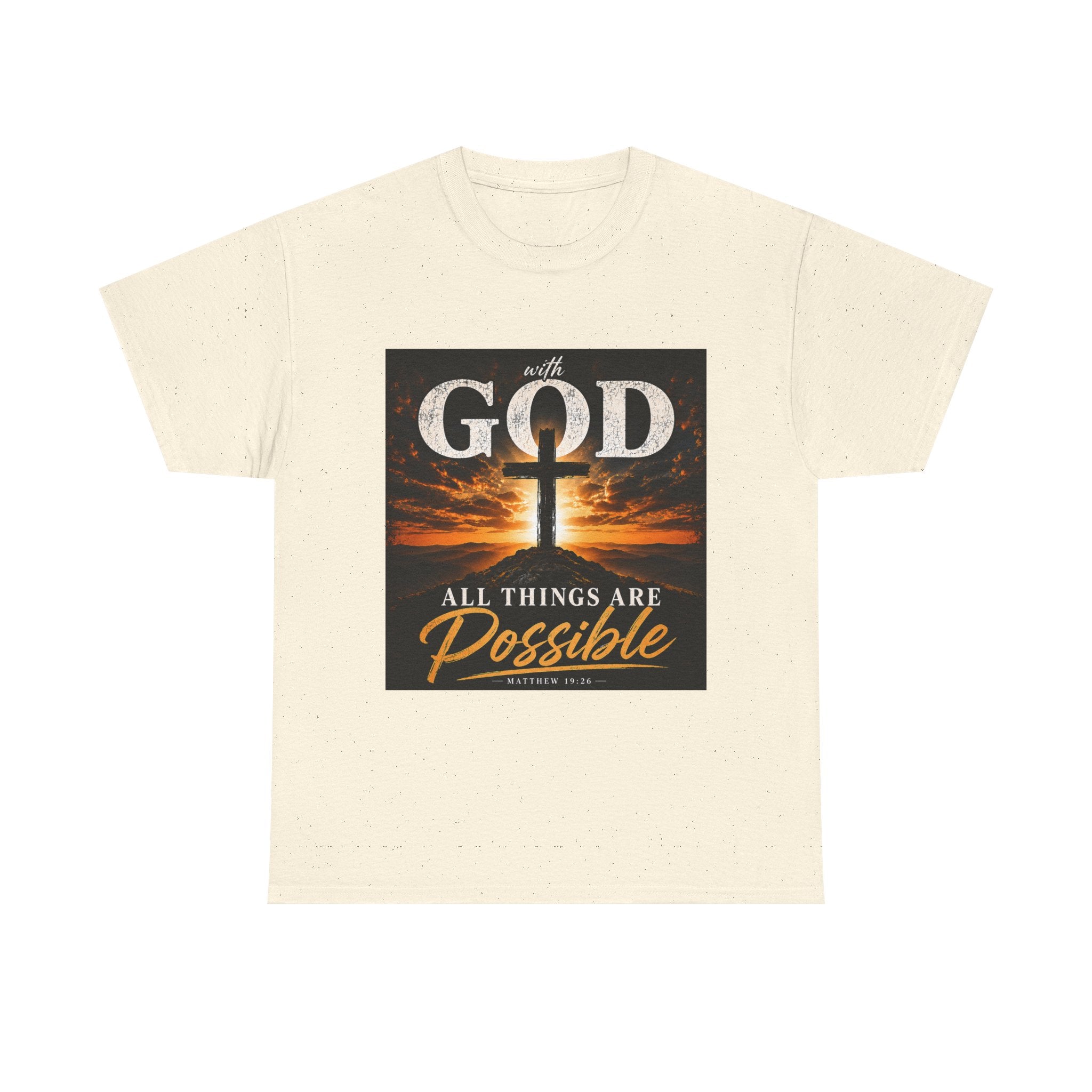 Faith Graphic Tee — "With God All Things Are Possible" Christian T-Shirt