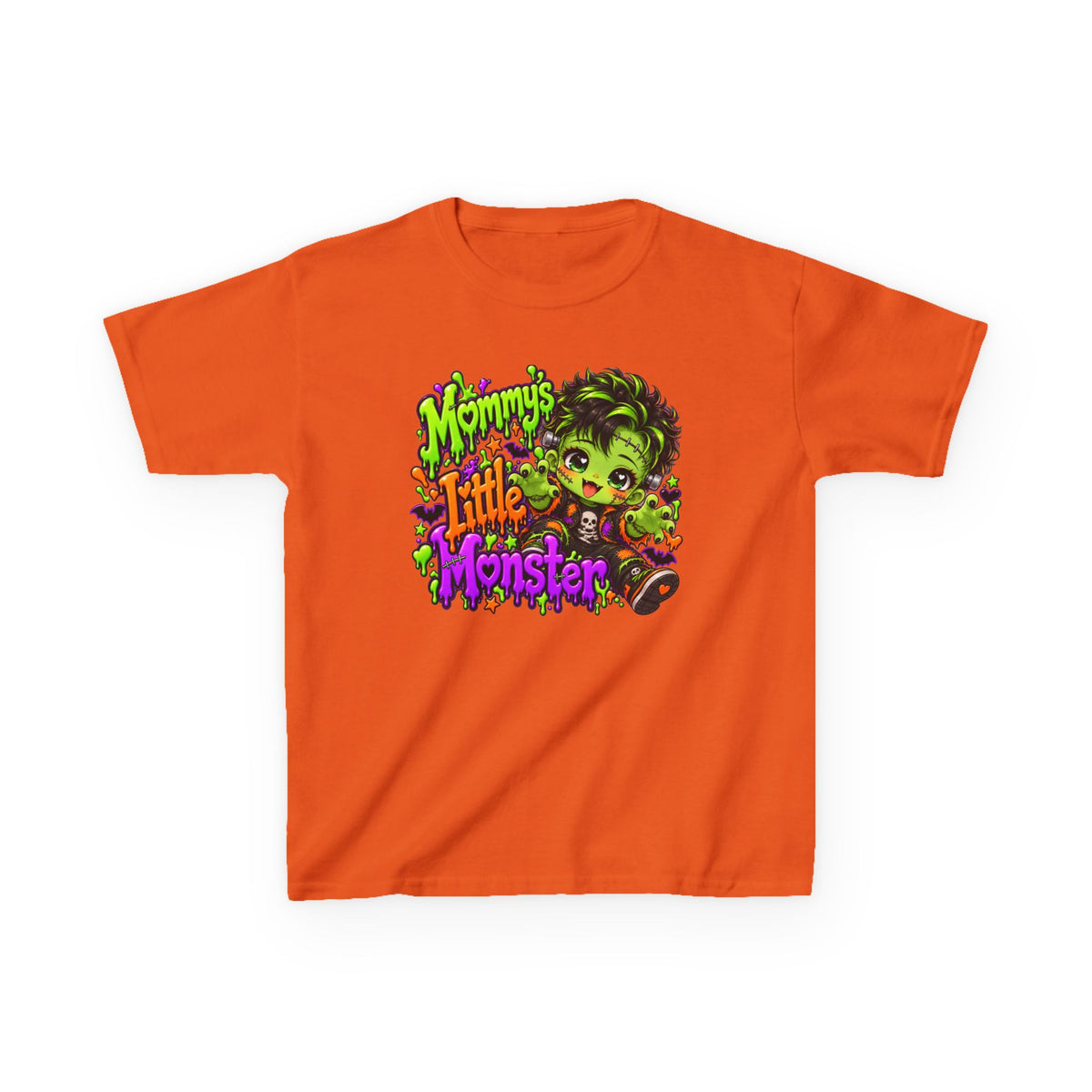 Kids T-Shirt — "Mommy's Little Monster" Cute Halloween Green Monster Tee