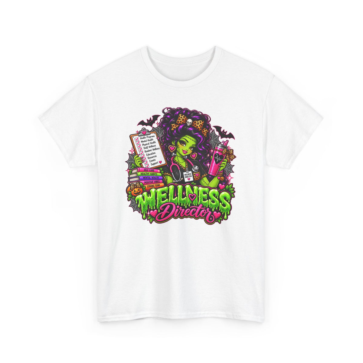 Wellness Director T‑Shirt — Spooky Monster Halloween Healthcare Tee