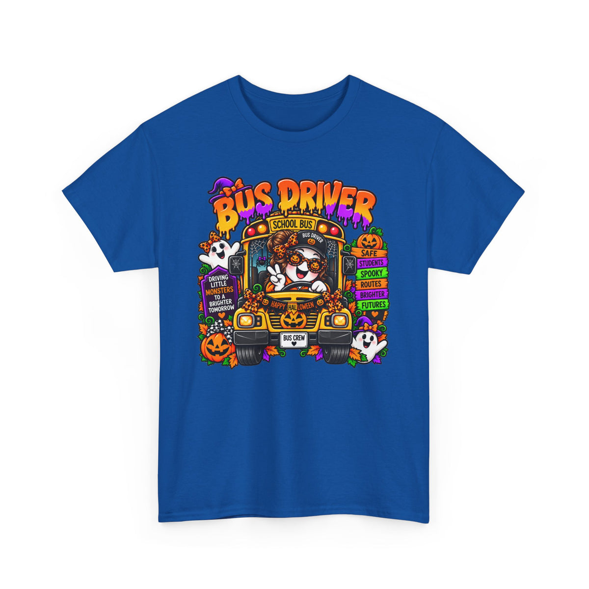 Halloween Bus Driver T‑Shirt – Cute Spooky School Bus Tee