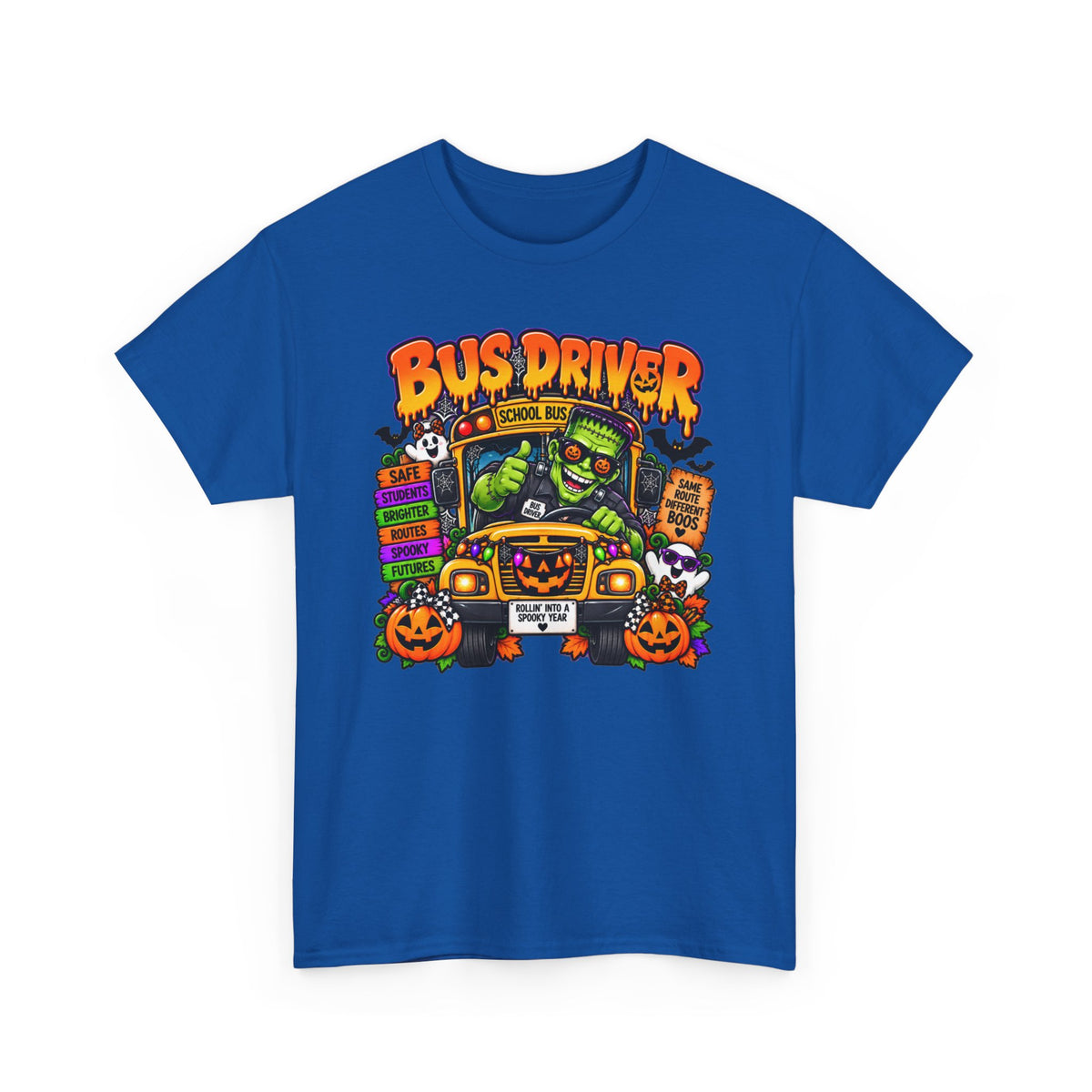Halloween Bus Driver Tee — Funny School Bus Driver Pumpkin Design
