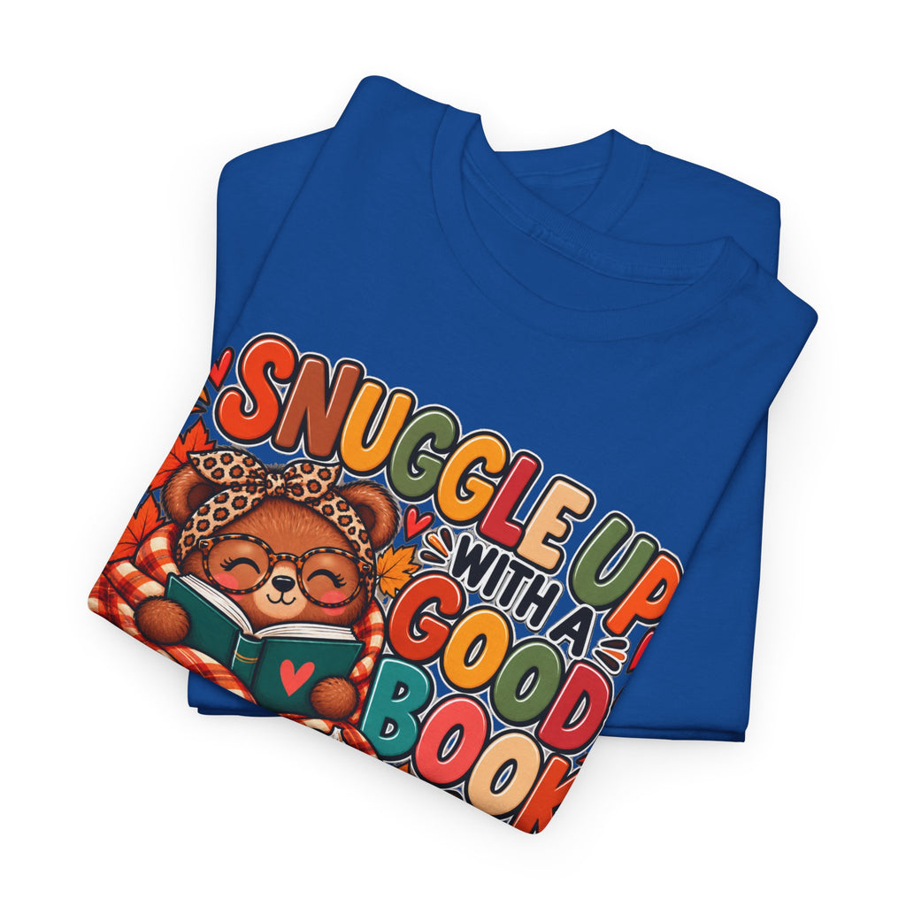Cozy Fall Reading T‑Shirt - "Snuggle Up With A Good Book" Cute Autumn Booklover Tee