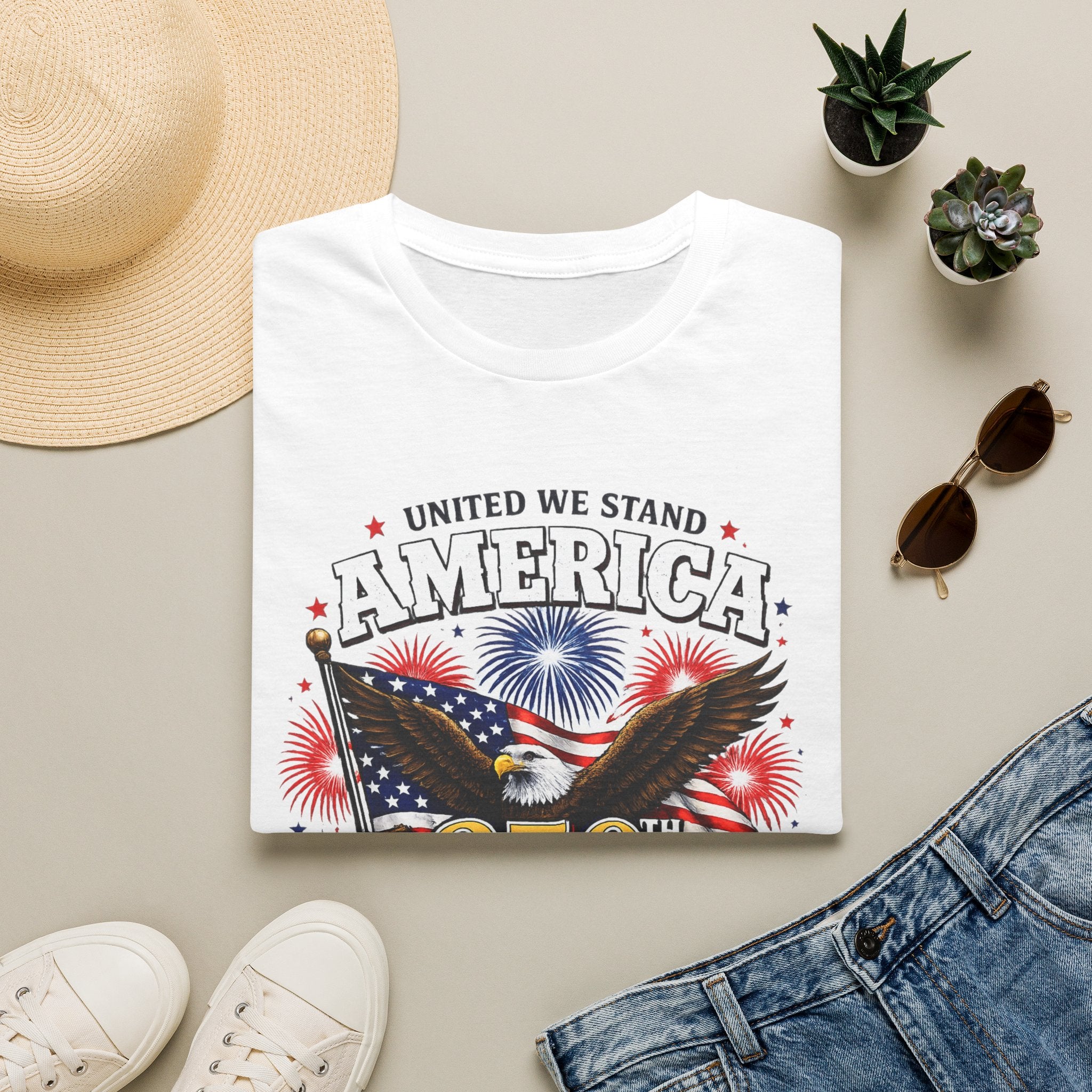America Eagle T‑Shirt – "United We Stand" Patriotic 250th Anniversary Tee