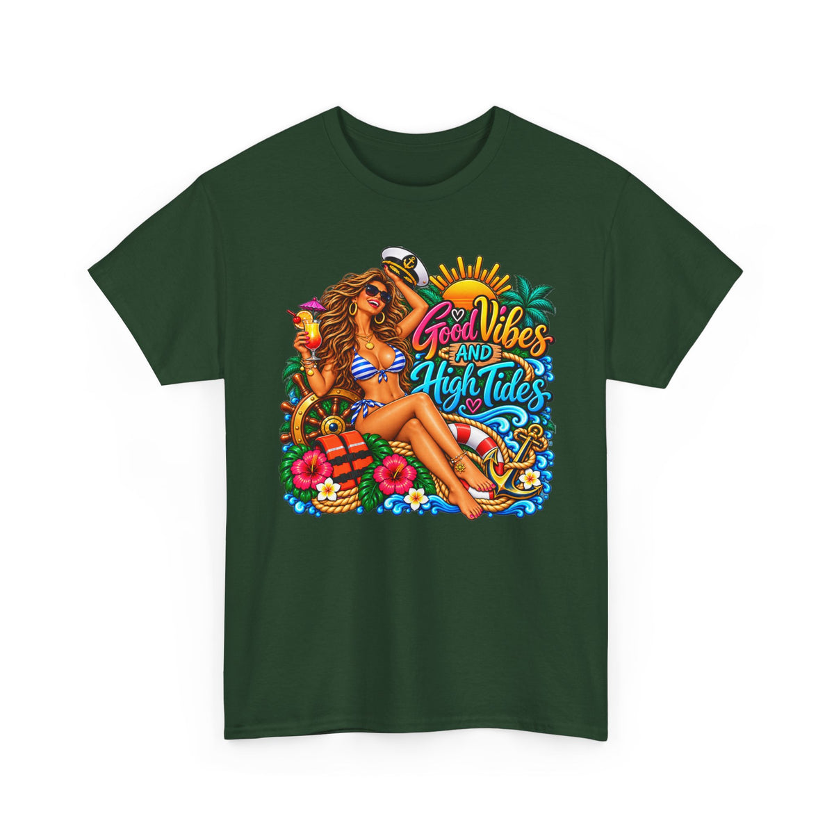 Good Vibes and High Tides Beach T-Shirt