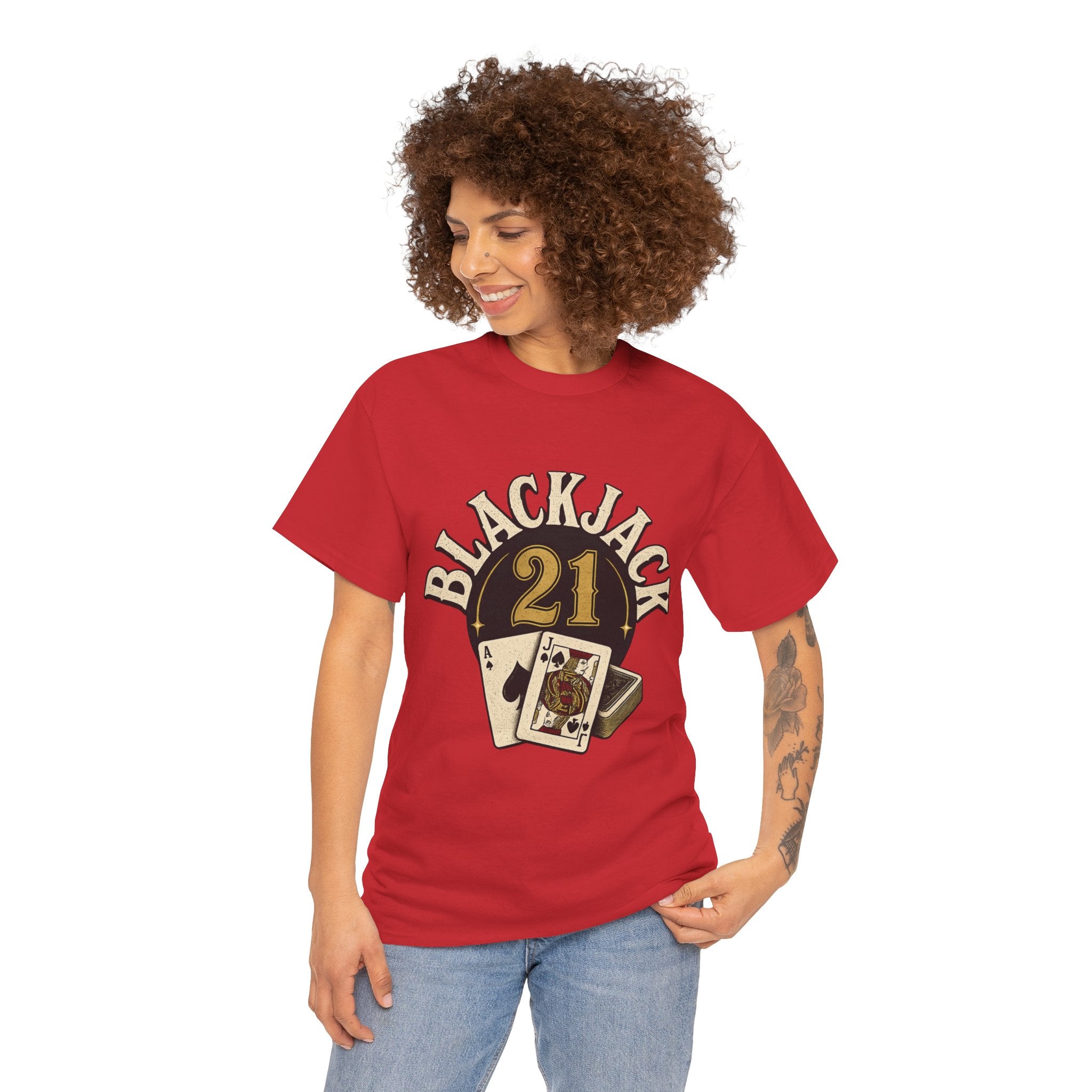 Blackjack 21 Graphic Tee — Casino Playing Cards Shirt