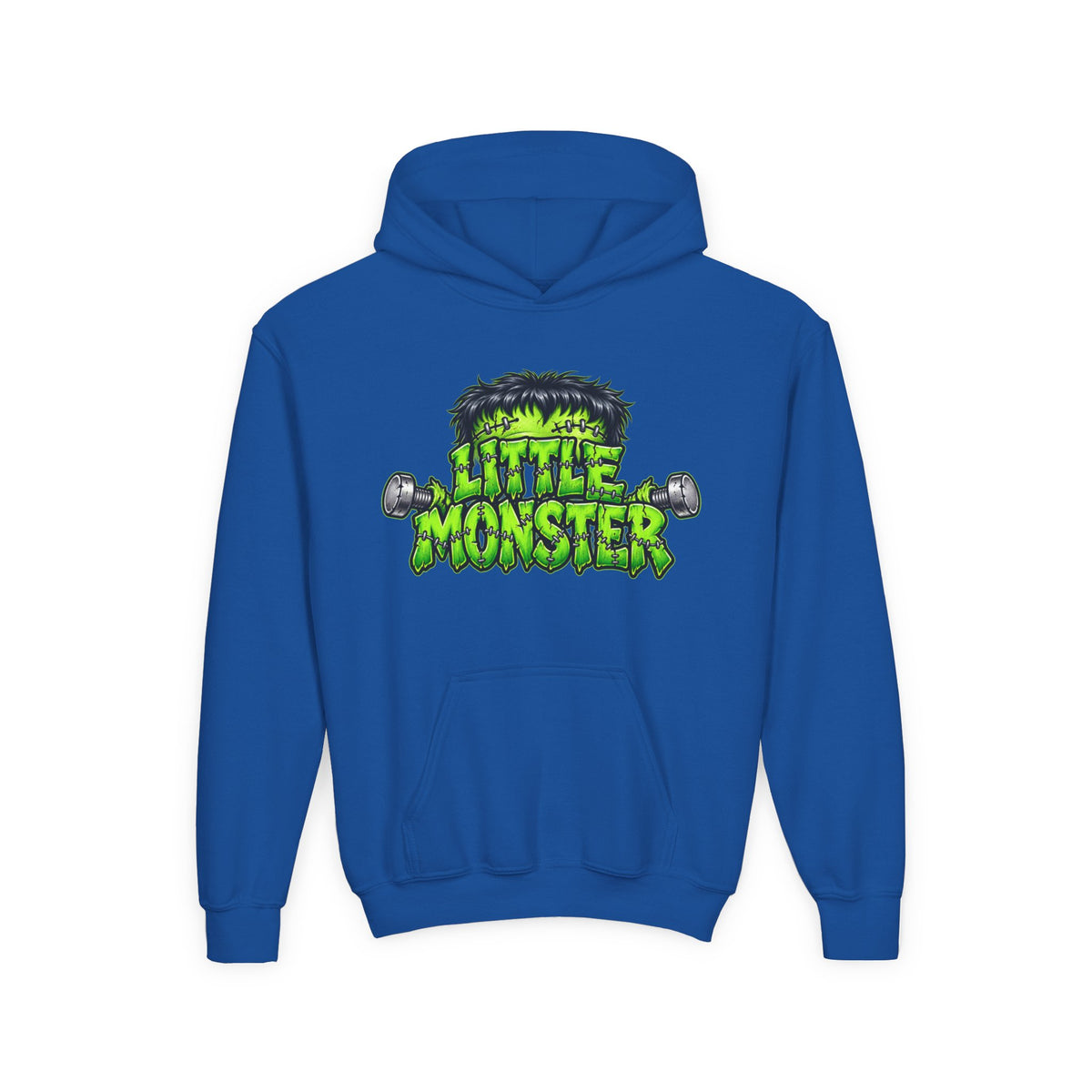 Youth Hoodie "Little Monster" Green Cartoon Kids Sweatshirt