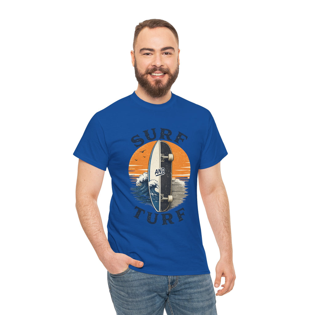 Surf and Turf Skateboard Tee — Vintage Coastal Surfing Skate Shirt