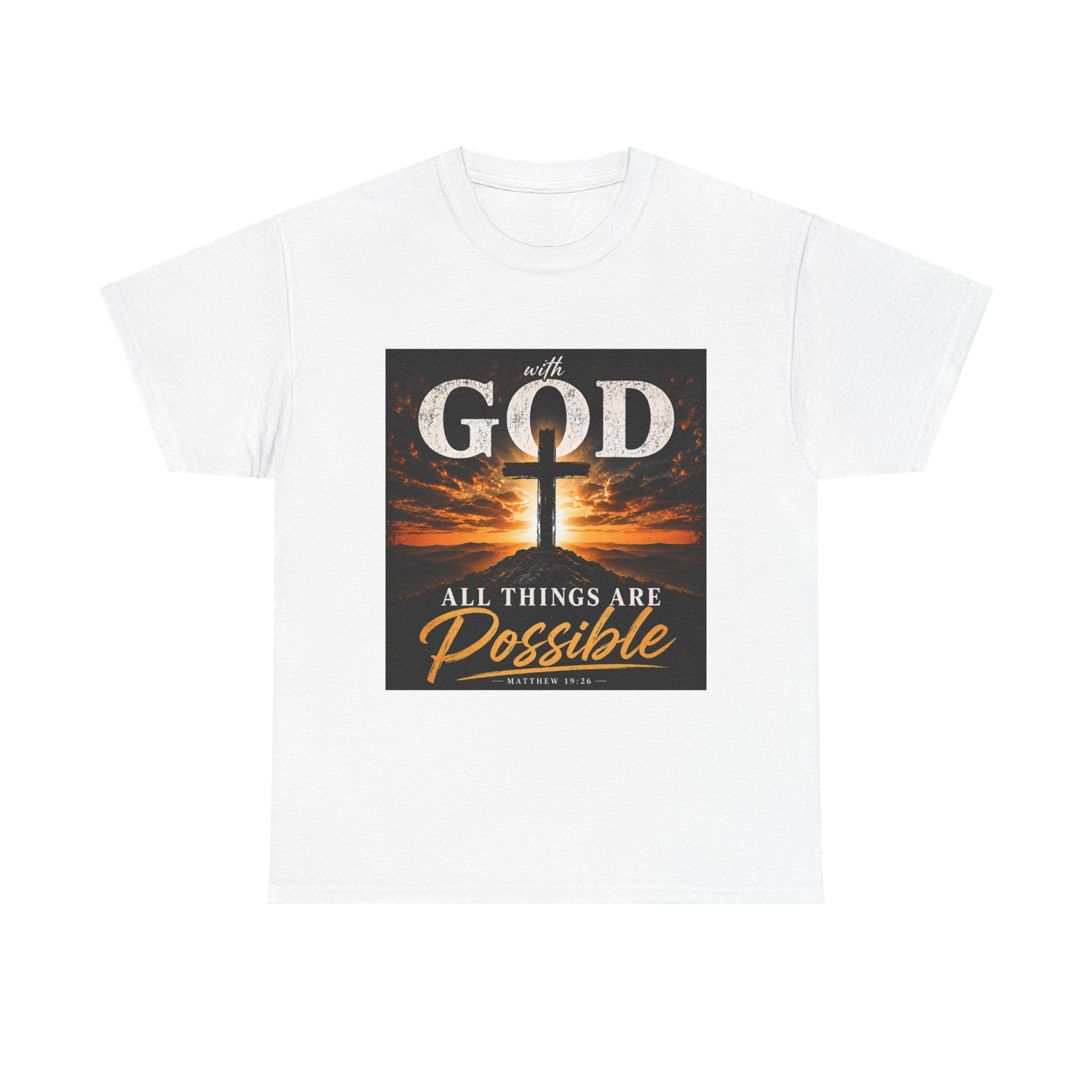 Faith Graphic Tee — "With God All Things Are Possible" Christian T-Shirt