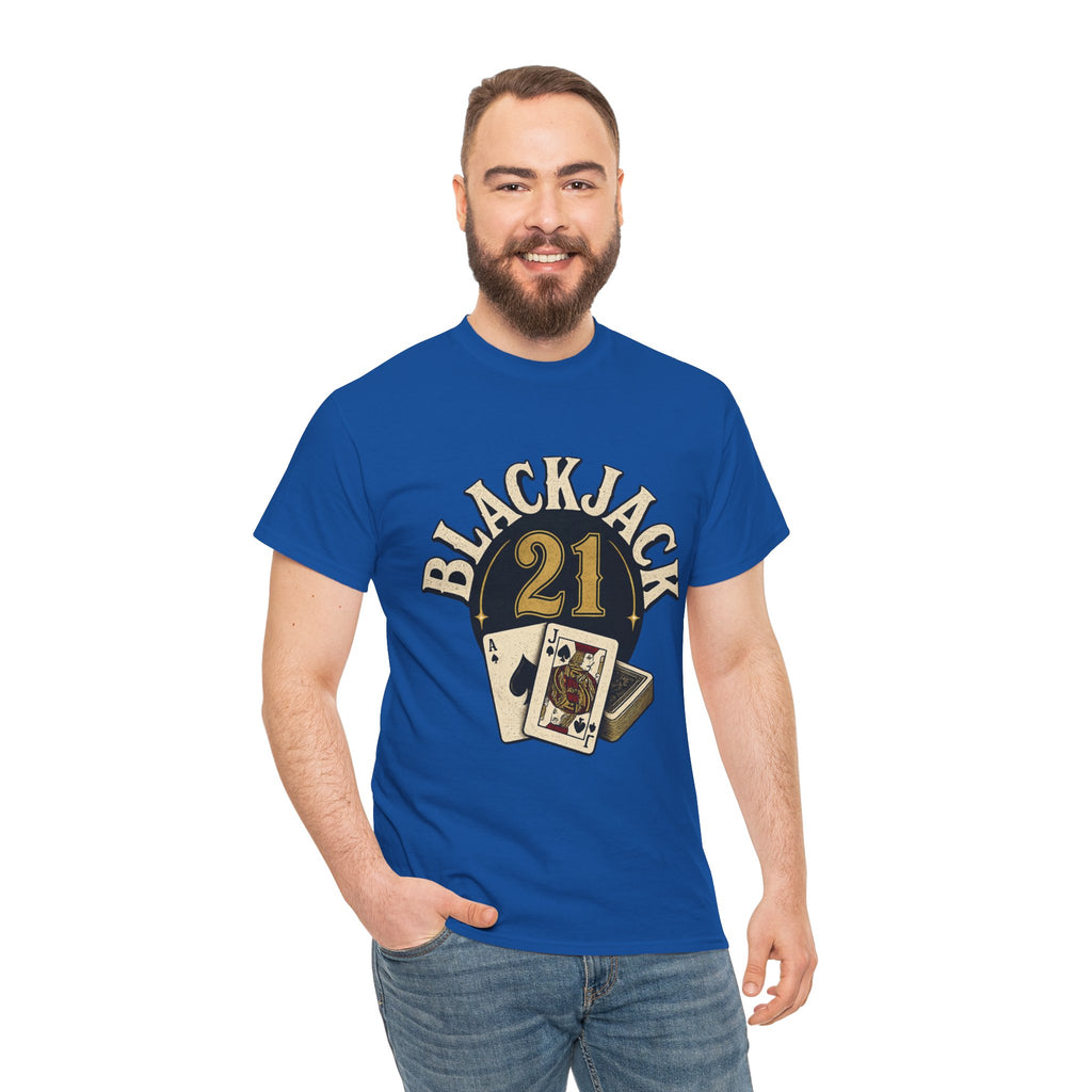 Blackjack 21 Graphic Tee — Casino Playing Cards Shirt