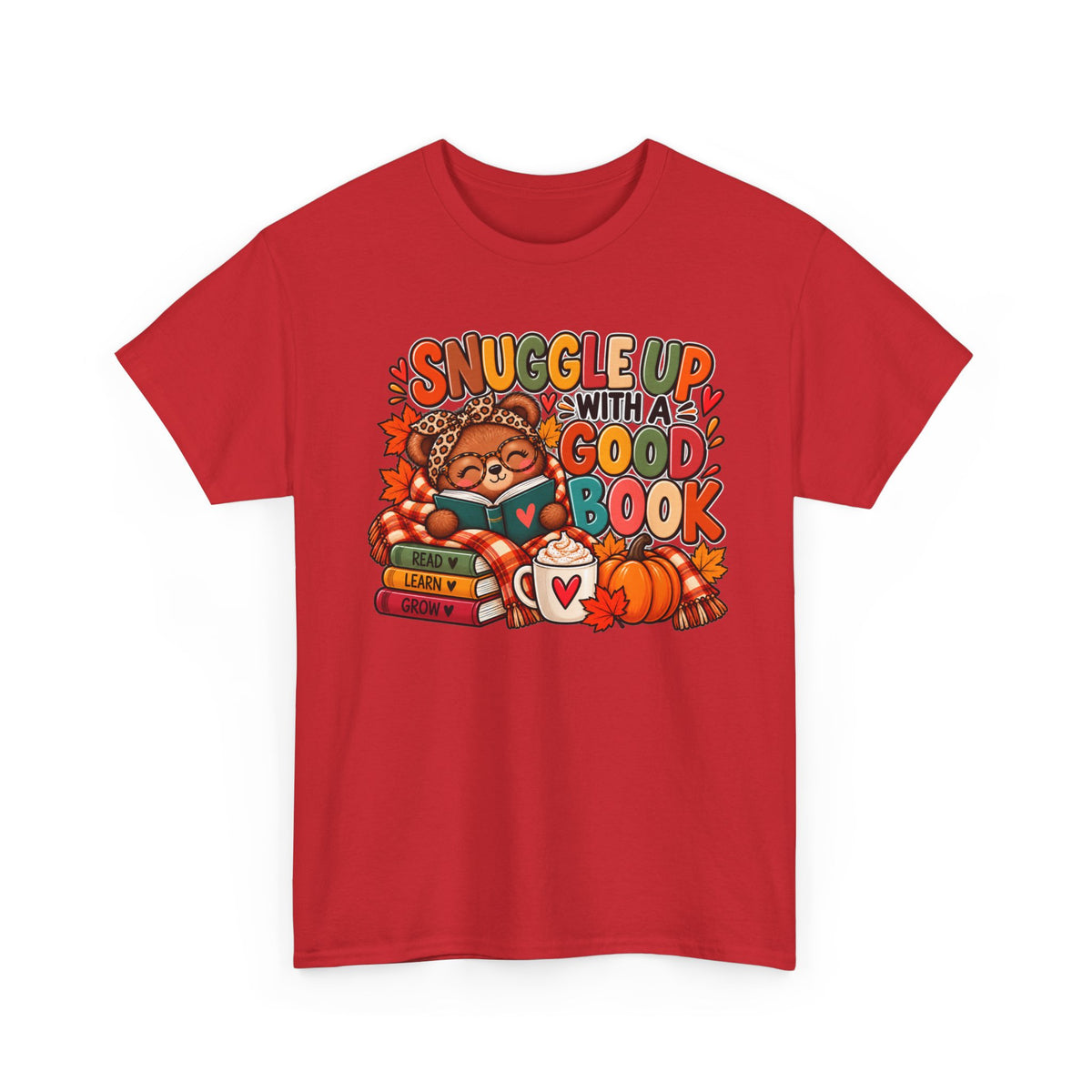Cozy Fall Reading T‑Shirt - "Snuggle Up With A Good Book" Cute Autumn Booklover Tee