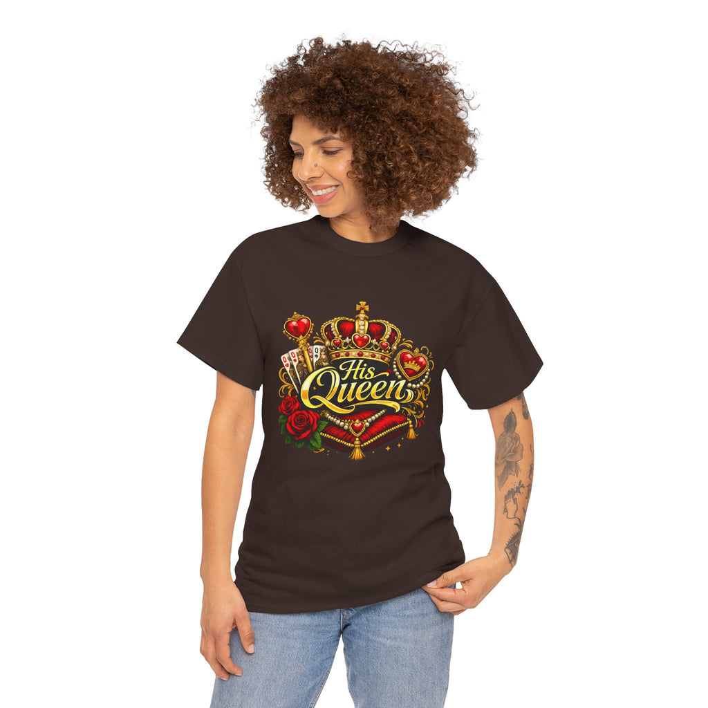 His Queen T-Shirt — Royal Crown & Rose Graphic Tee