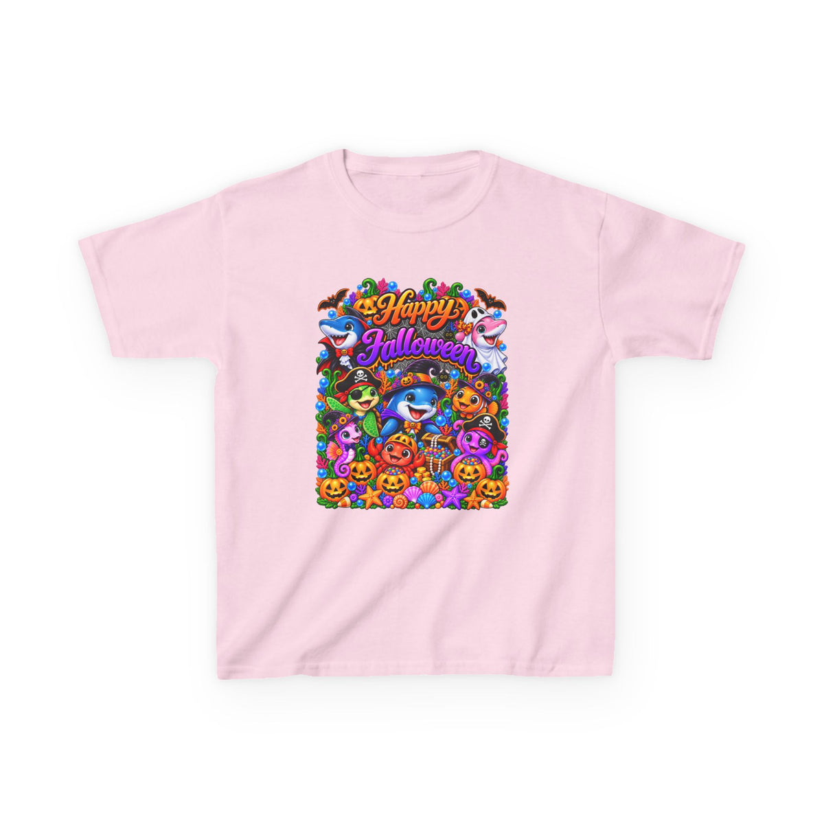 Kids Halloween T-Shirt — Colorful Happy Halloween Cartoon Design