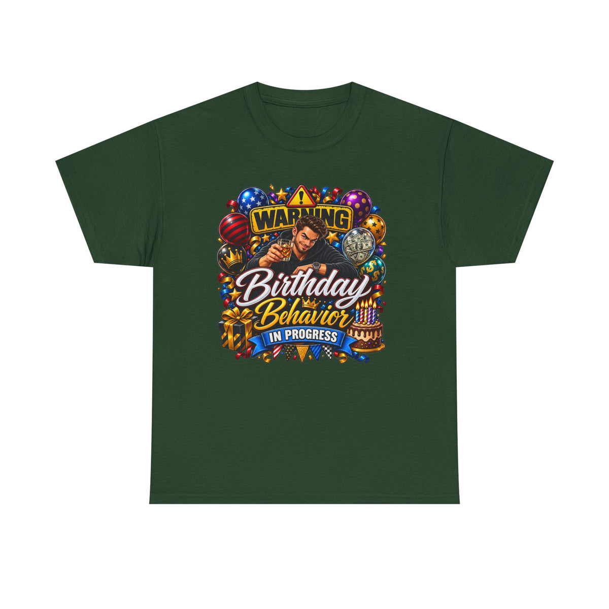 Birthday Behavior in Progress Tee — Funny Birthday Party T-Shirt