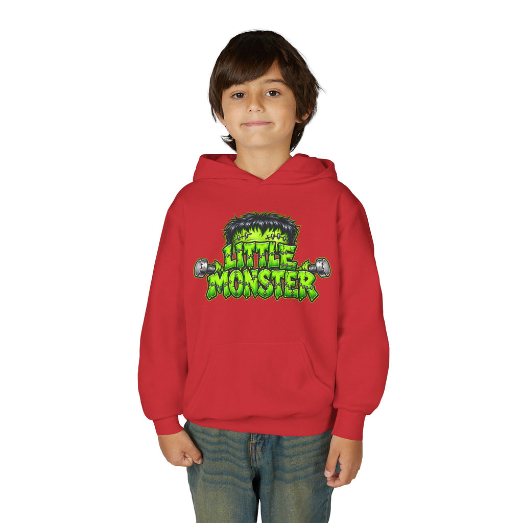 Youth Hoodie "Little Monster" Green Cartoon Kids Sweatshirt
