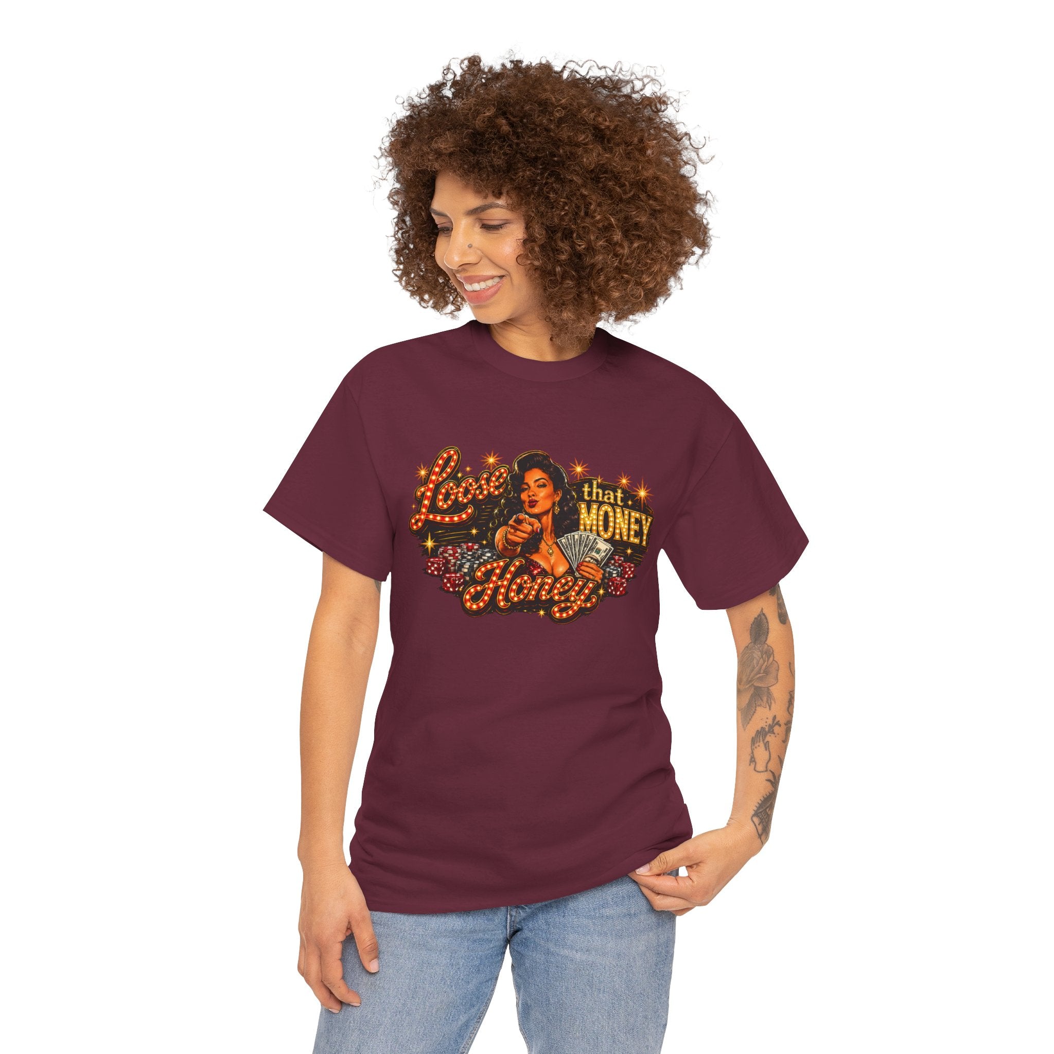 T-Shirt — "Loose That Money Honey" Retro Pinup Graphic Tee