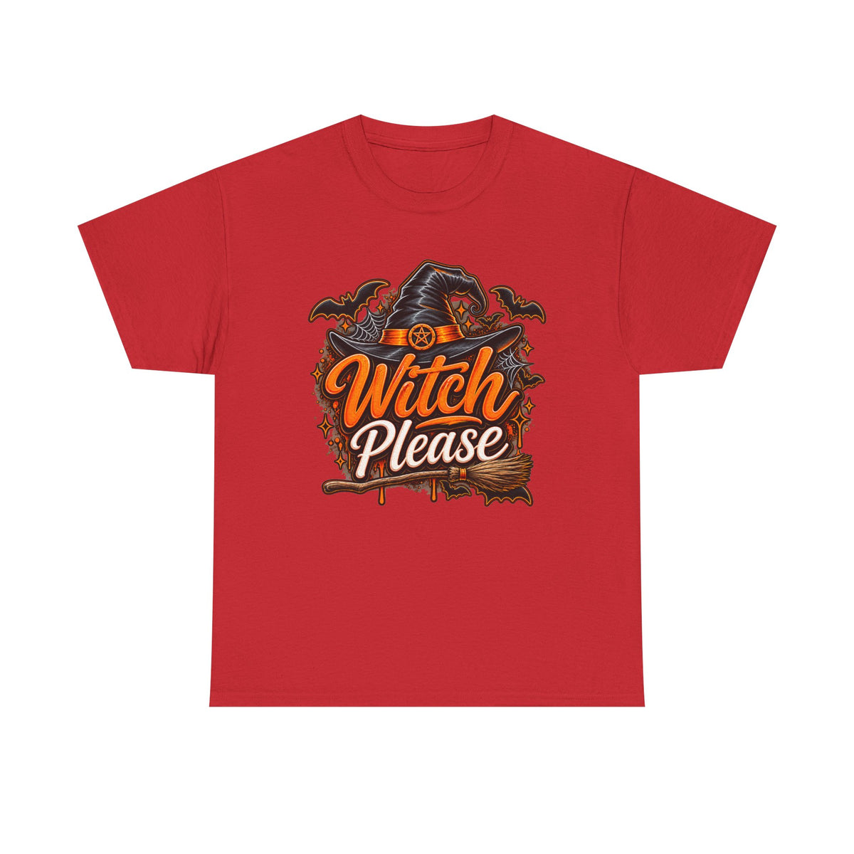 Witch Please T‑Shirt — Funny Halloween Witch Hat & Broom Tee