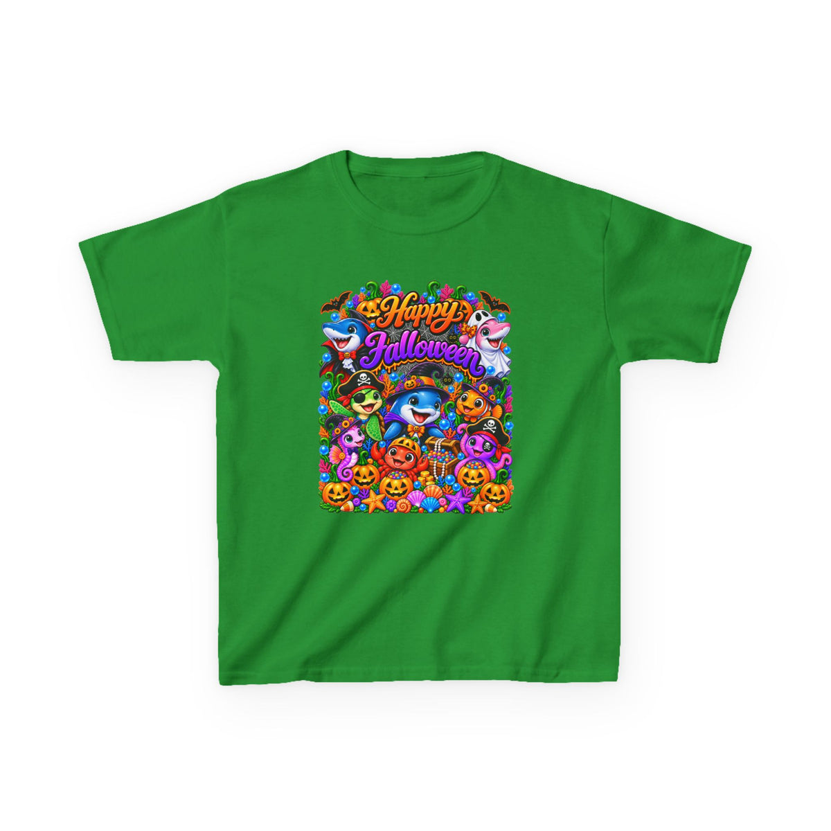 Kids Halloween T-Shirt — Colorful Happy Halloween Cartoon Design