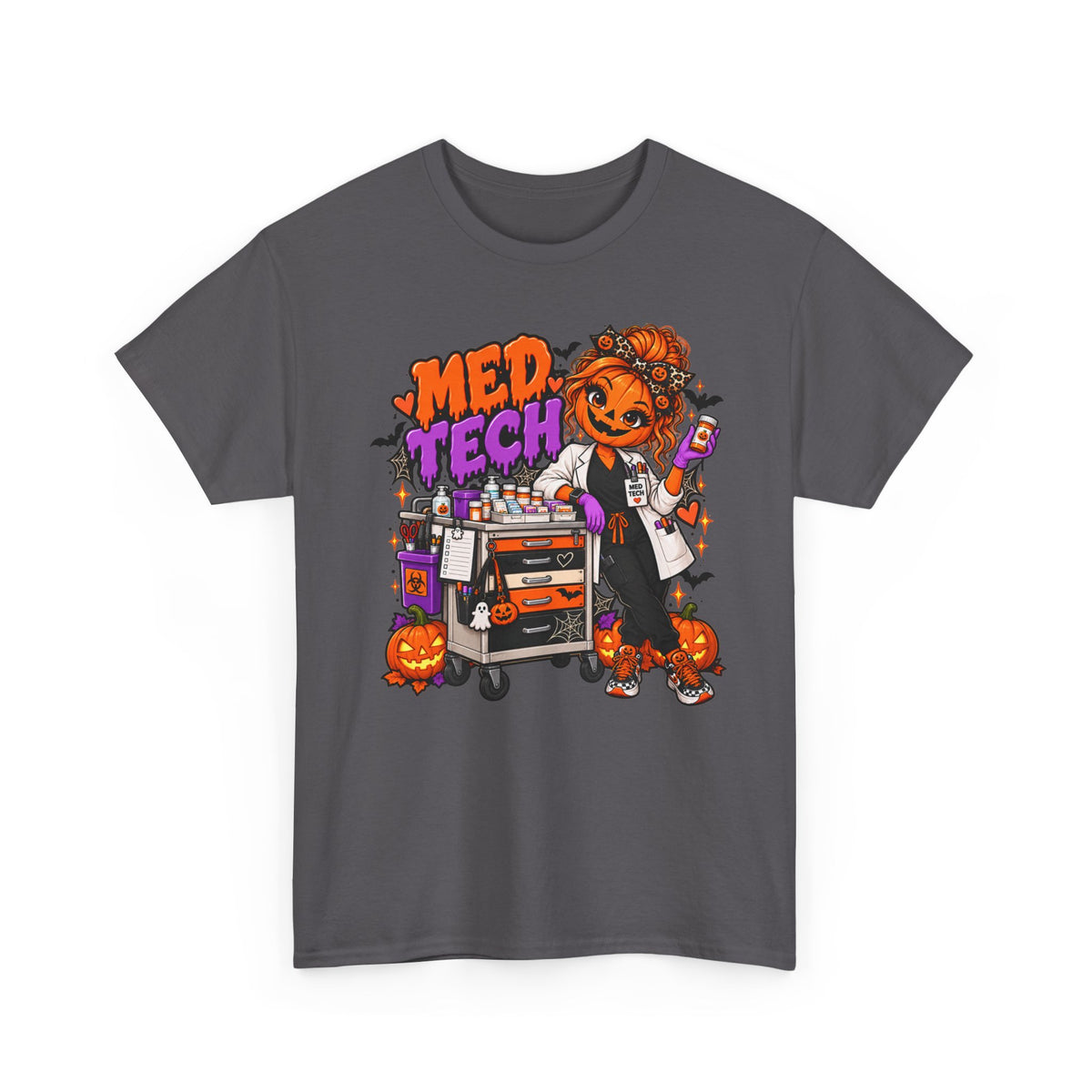 Med Tech Halloween T-Shirt — Cute Medical Technician Pumpkin Nurse Tee