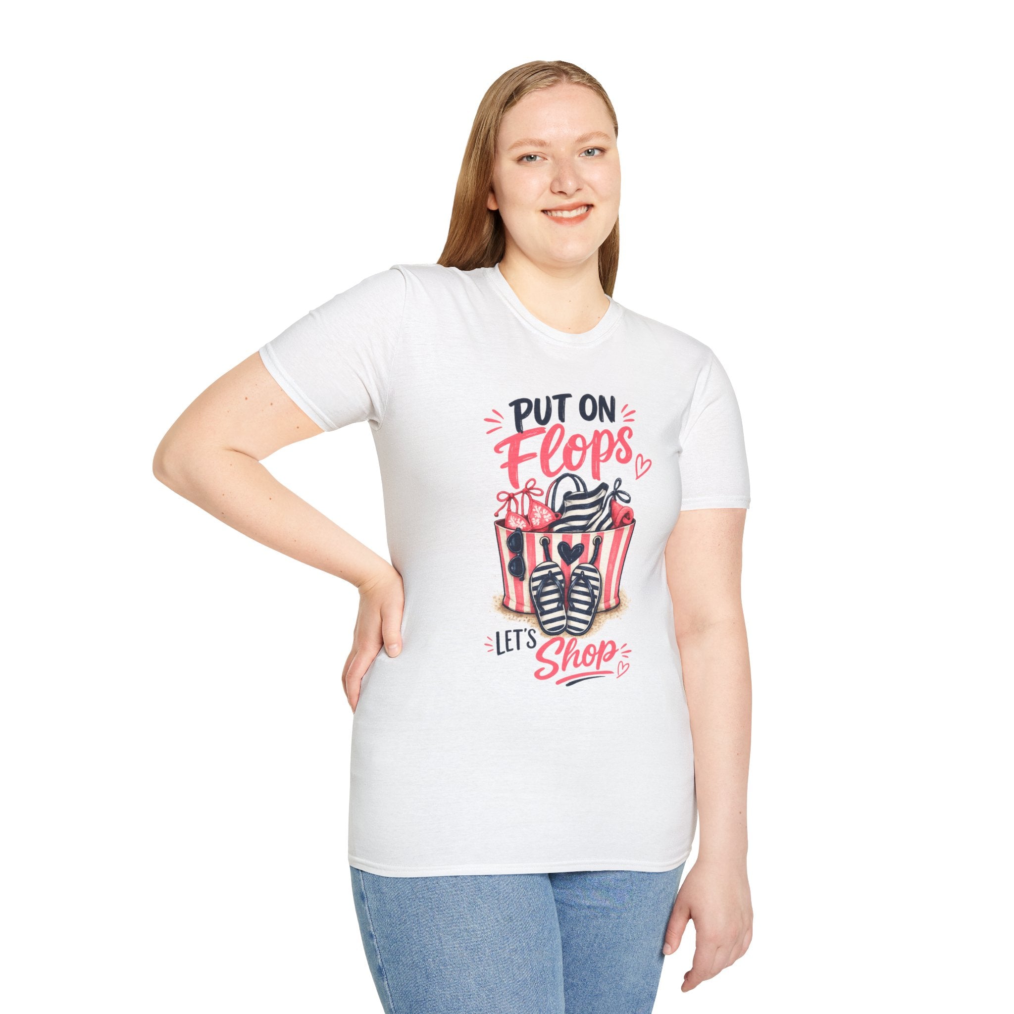 Put On Flops T-Shirt — Cute Shopping Flip-Flop Graphic Tee
