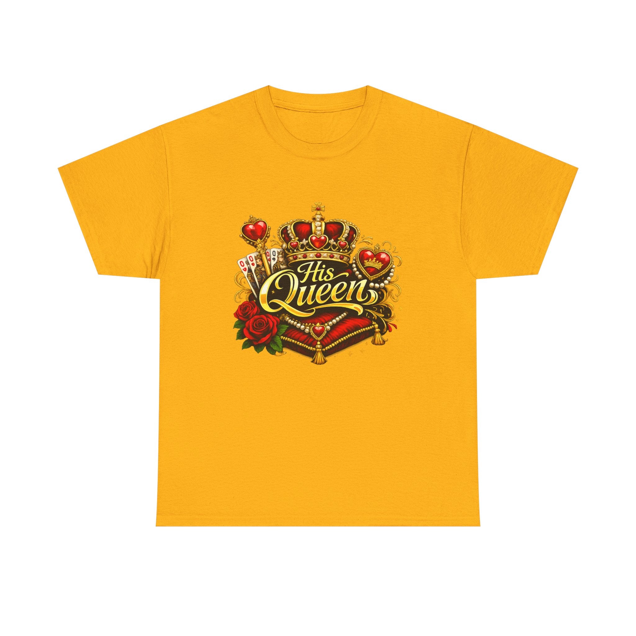 His Queen T-Shirt — Royal Crown & Rose Graphic Tee