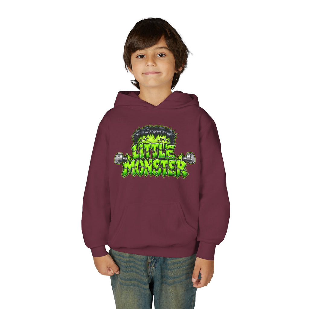 Youth Hoodie "Little Monster" Green Cartoon Kids Sweatshirt