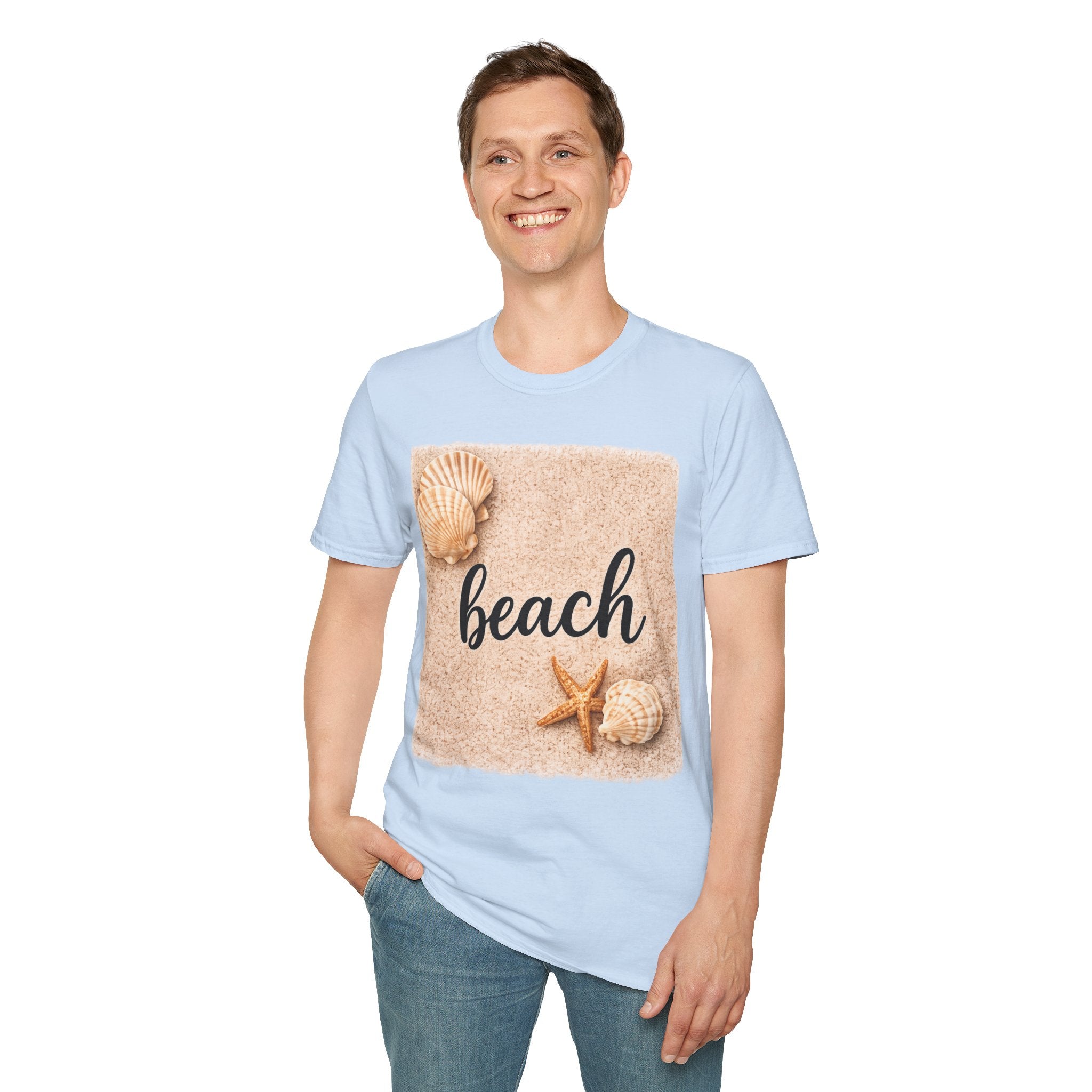 Beach Shells Graphic T-Shirt — 'beach' Sand & Seashell Design