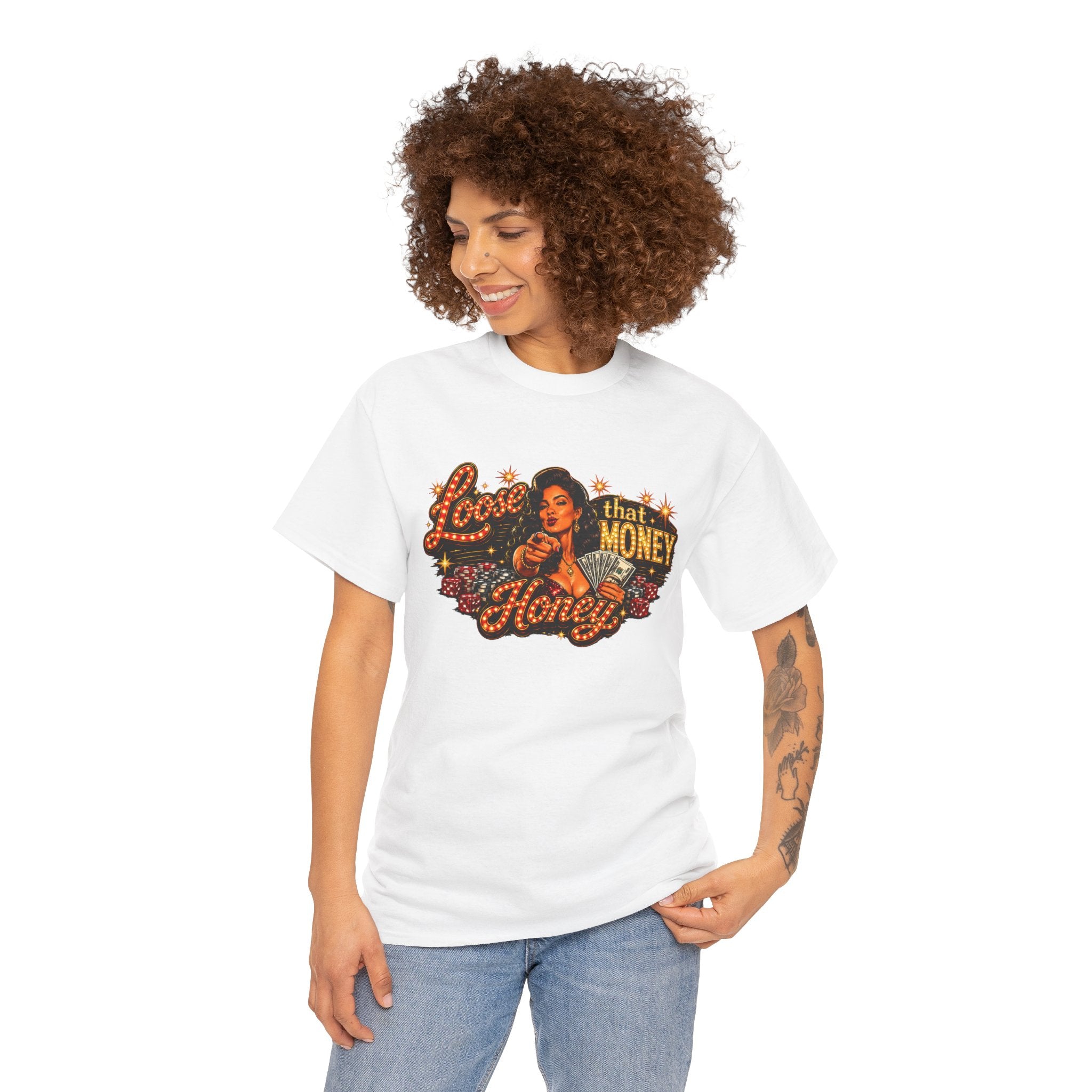 T-Shirt — "Loose That Money Honey" Retro Pinup Graphic Tee