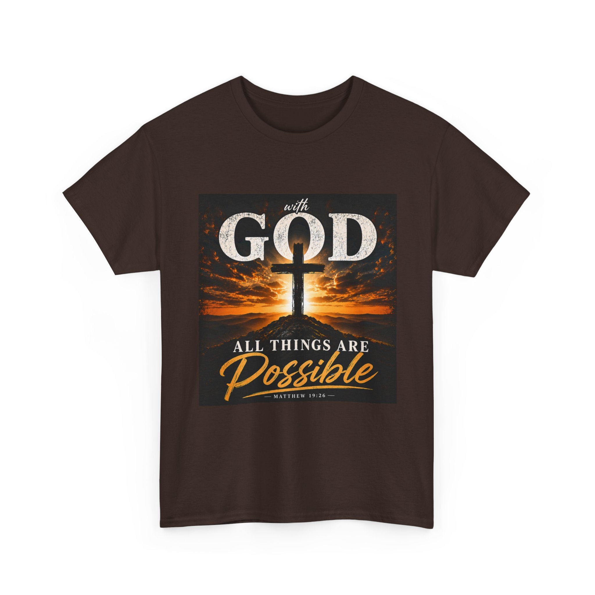 Faith Graphic Tee — "With God All Things Are Possible" Christian T-Shirt