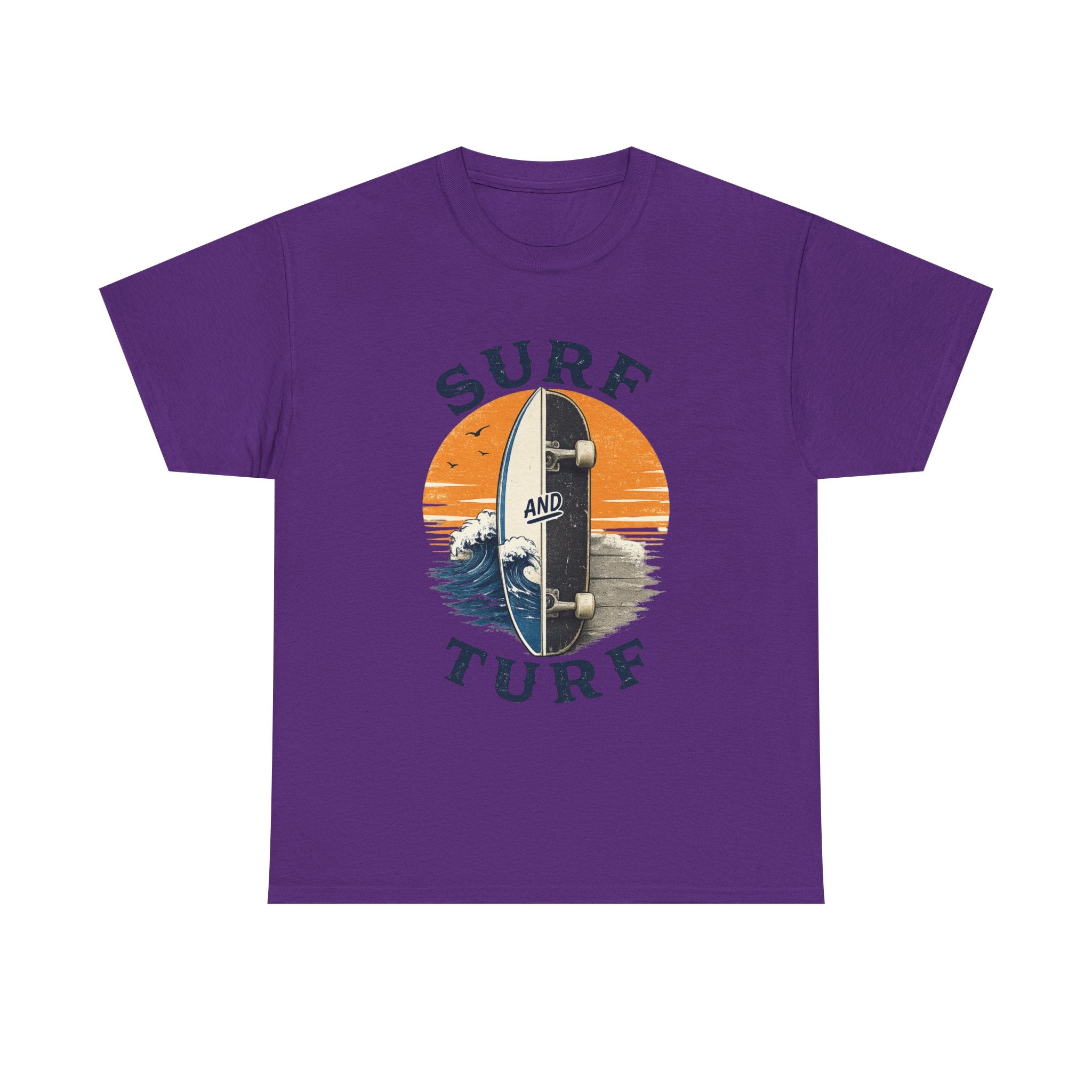 Surf and Turf Skateboard Tee — Vintage Coastal Surfing Skate Shirt