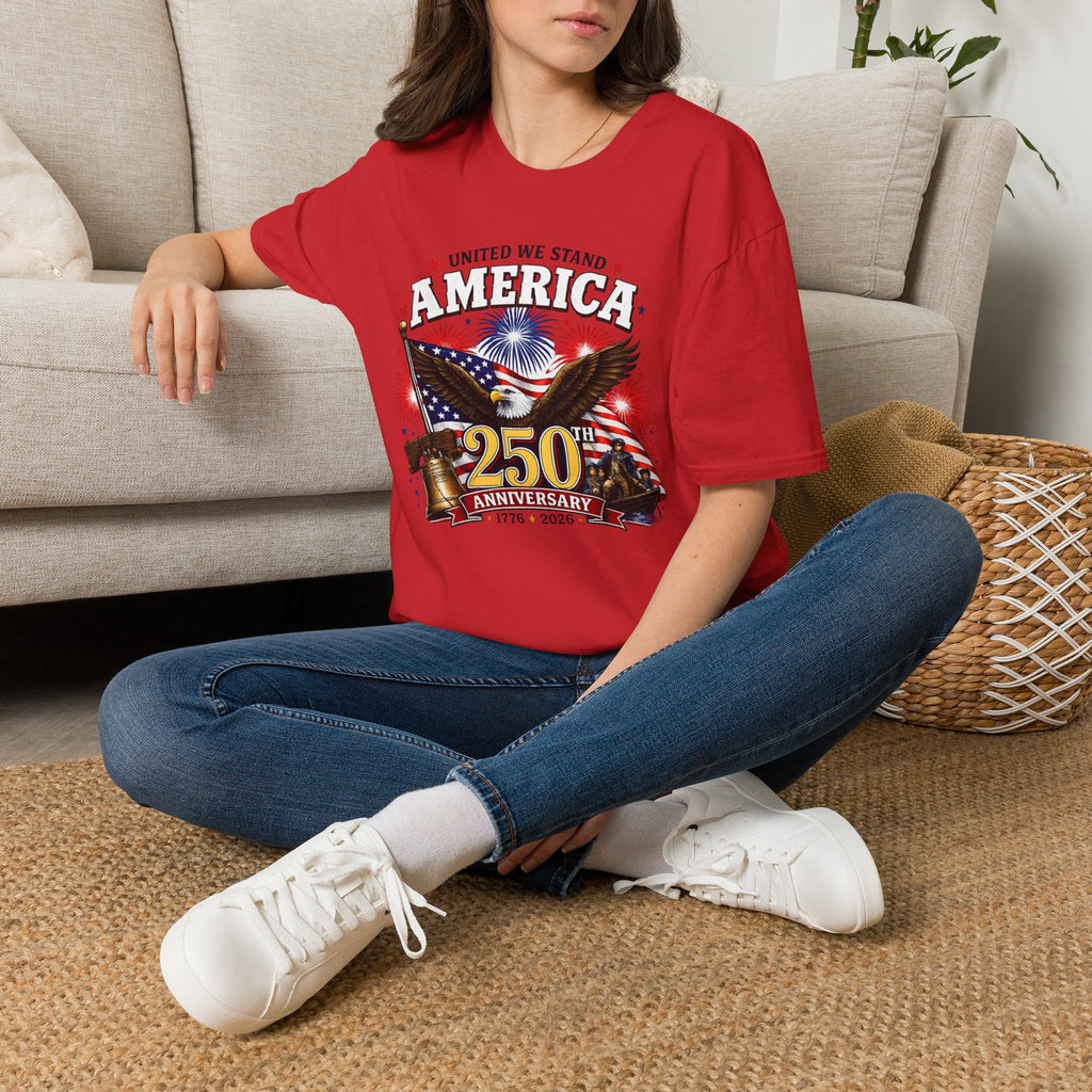 America Eagle T‑Shirt – "United We Stand" Patriotic 250th Anniversary Tee