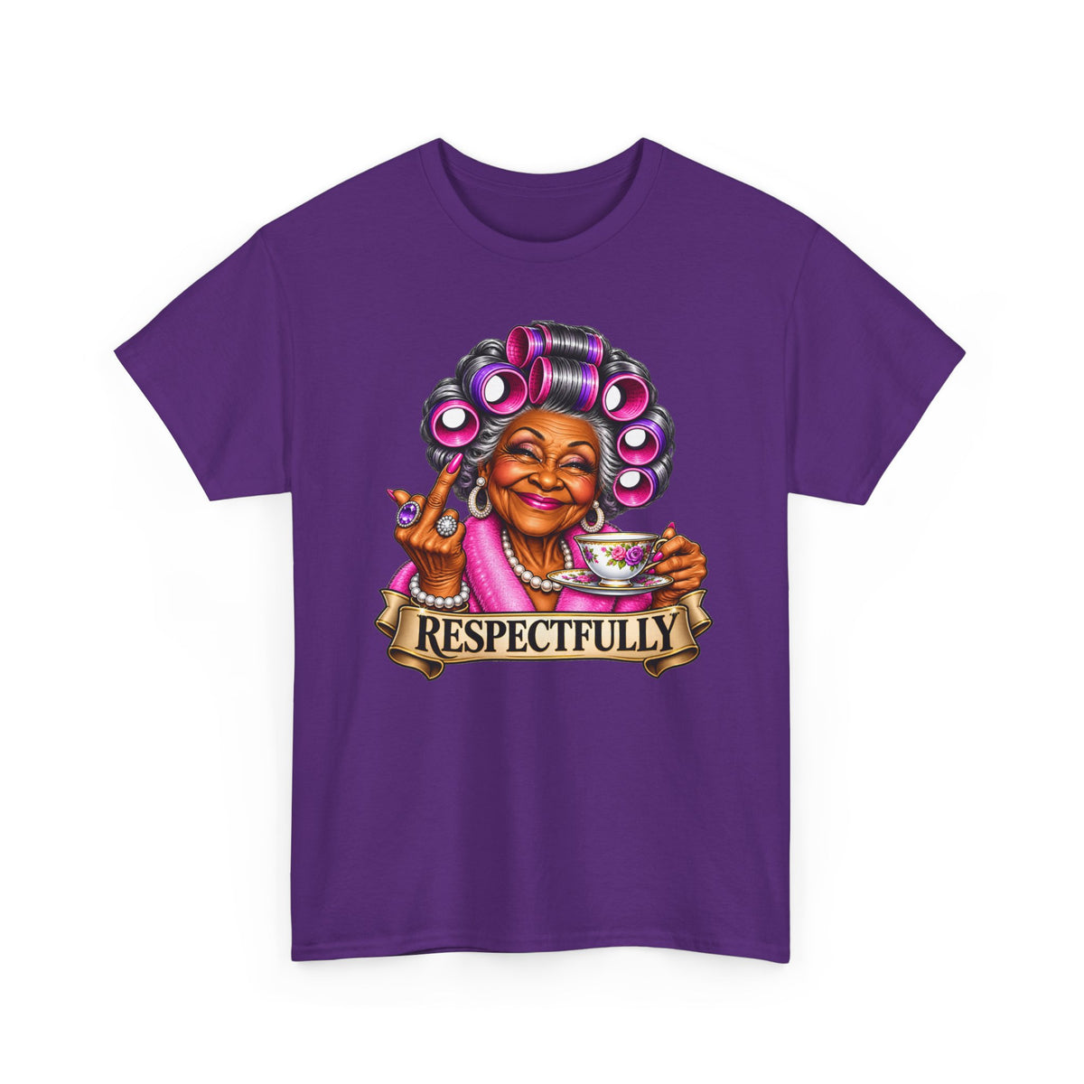 Respectfully Tee — Sassy Grandma Roller Set Tea Shirt`-AA