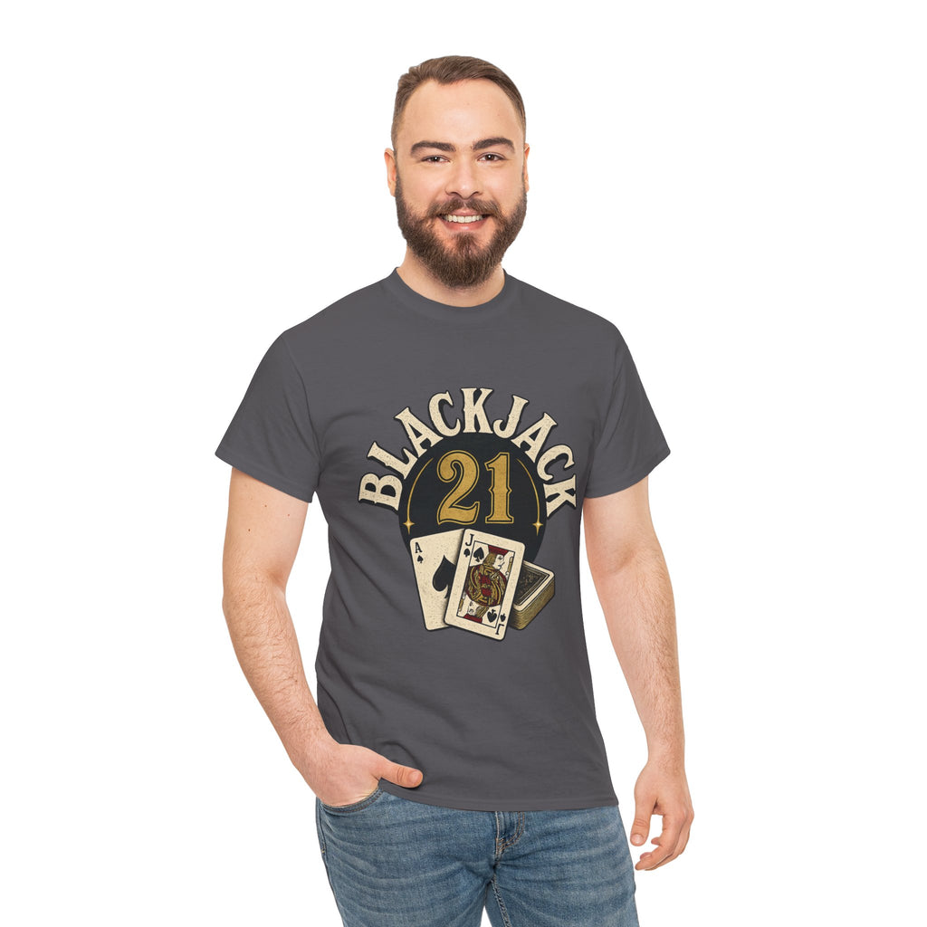 Blackjack 21 Graphic Tee — Casino Playing Cards Shirt