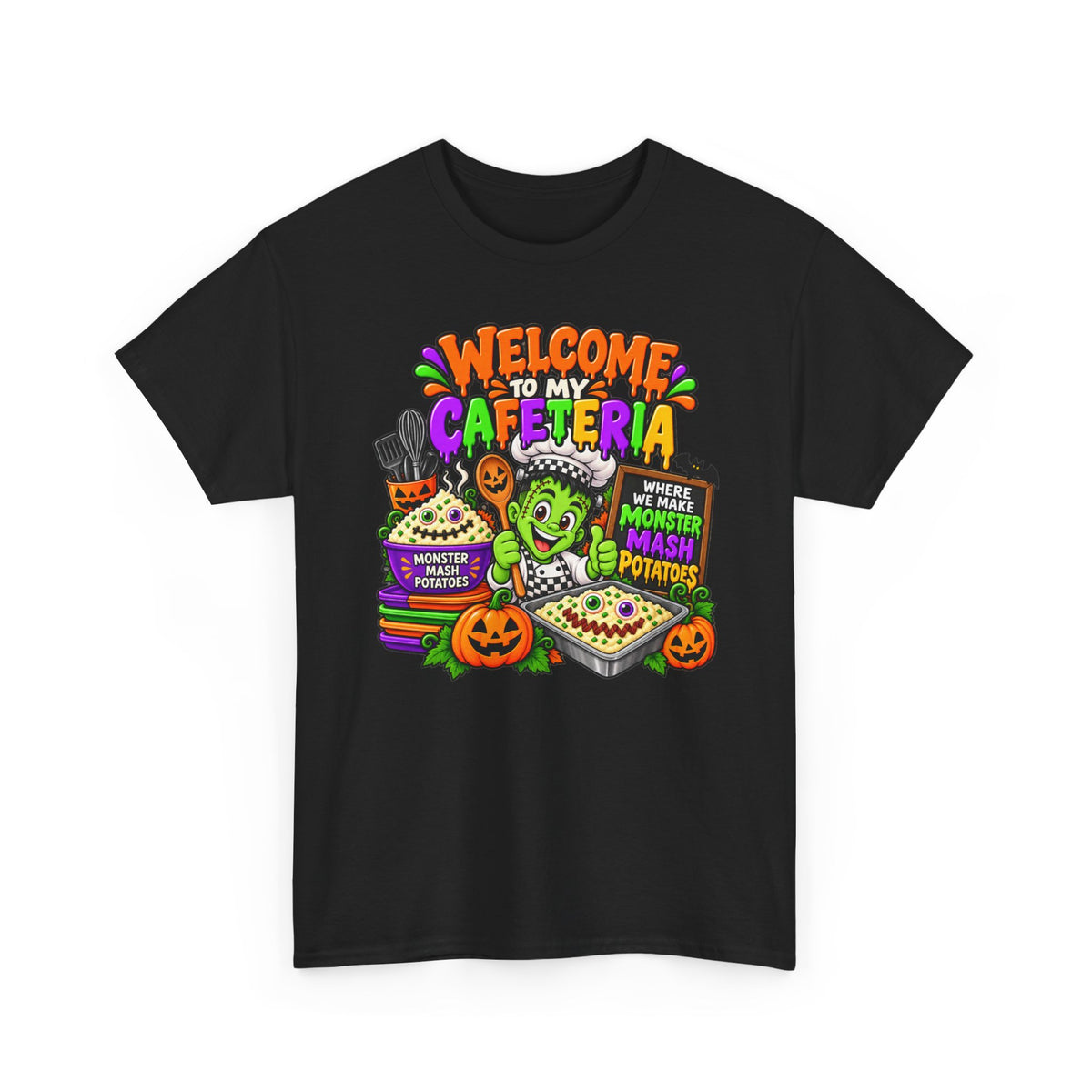 Welcome to My Cafeteria Halloween T-Shirt — Monster Mash Kids School Tee