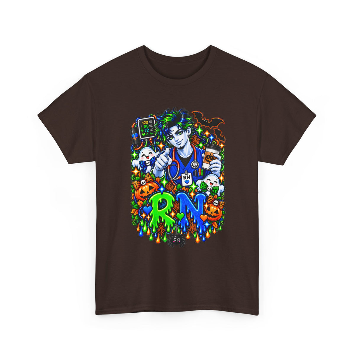 RN Halloween Nurse Tee — Spooky Nurse Illustration T-Shirt