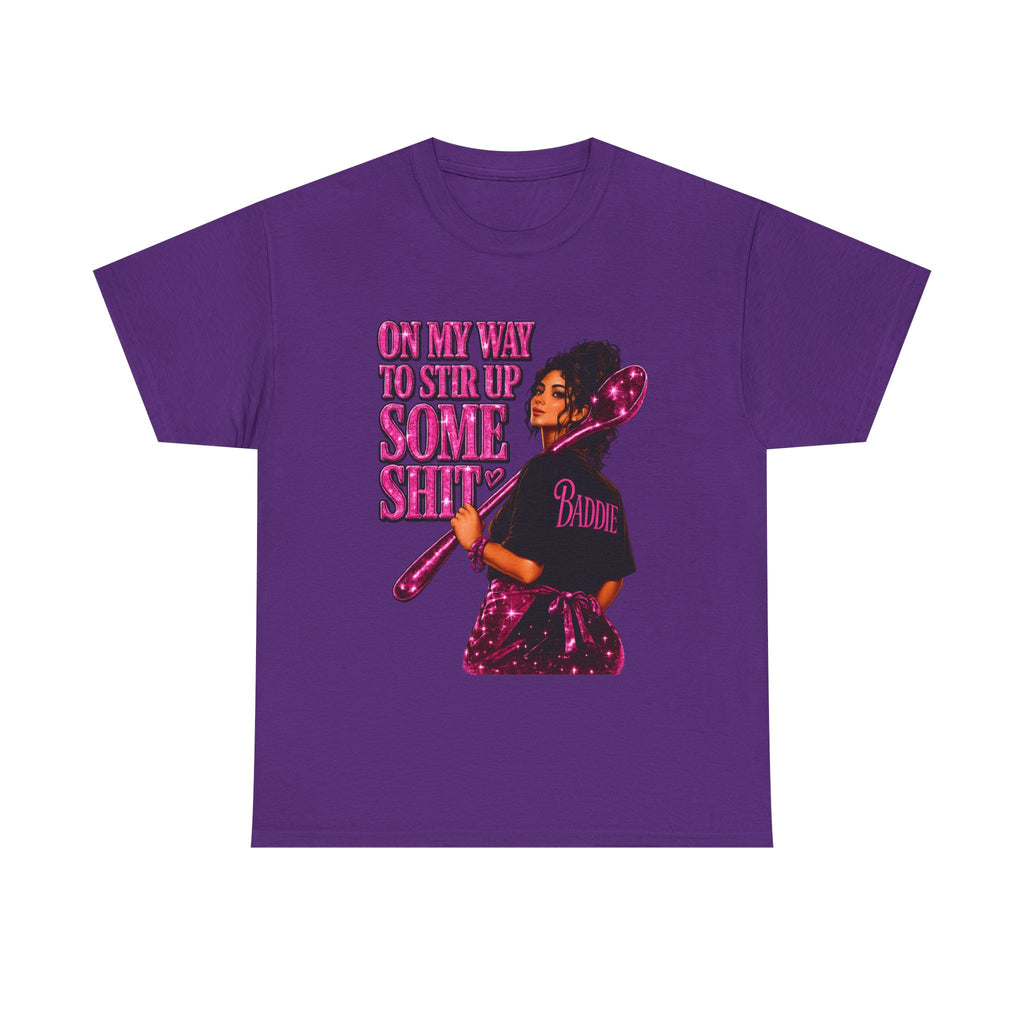 T-Shirt — 'On My Way to Stir Up Some Shit' Retro Baker Graphic Tee